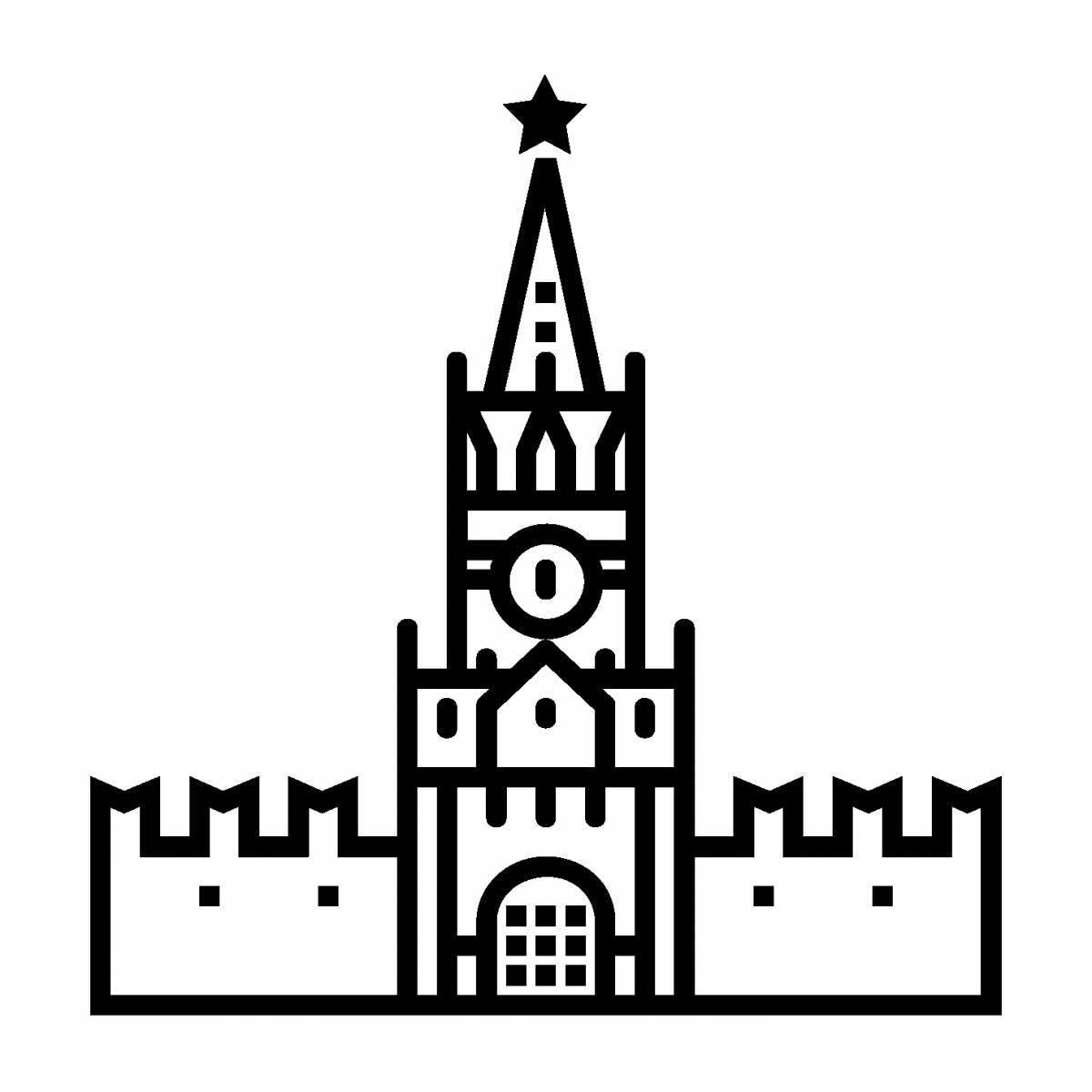 Charming spasskaya tower coloring book for kids