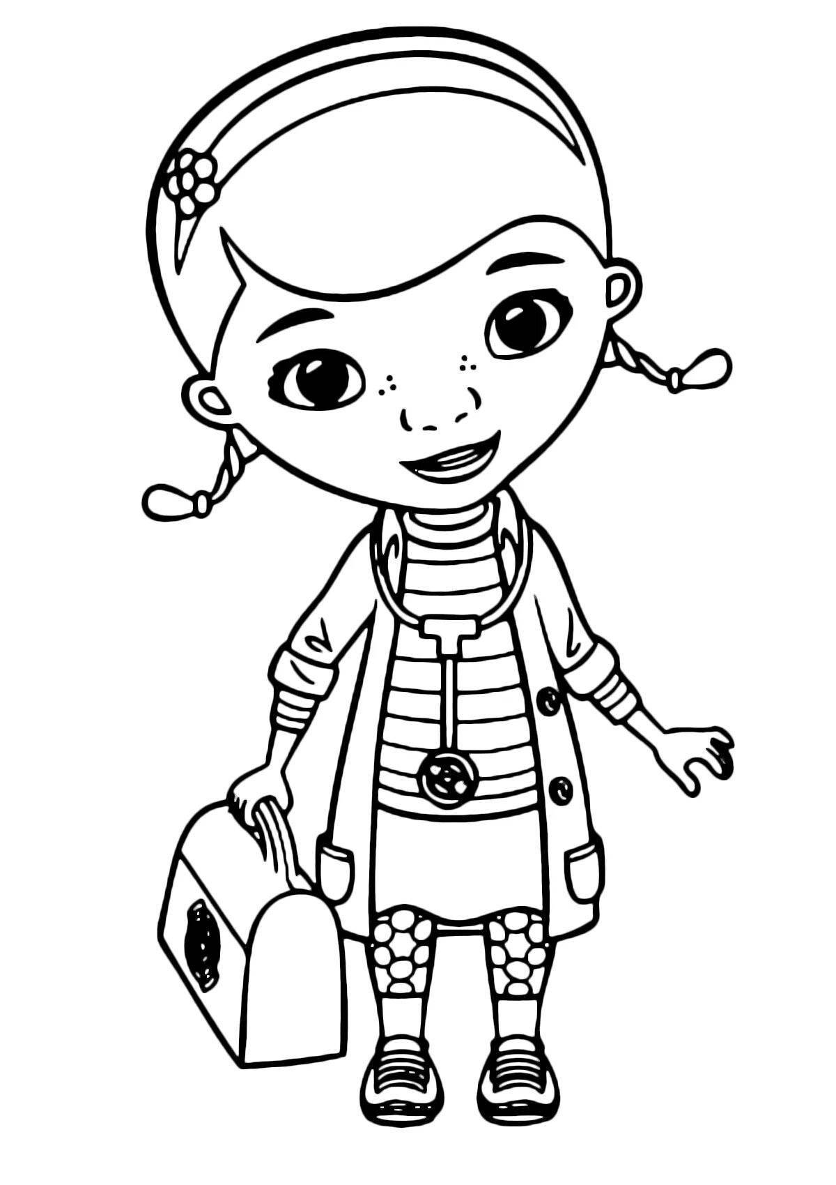 Creative doctor plush coloring book for kids