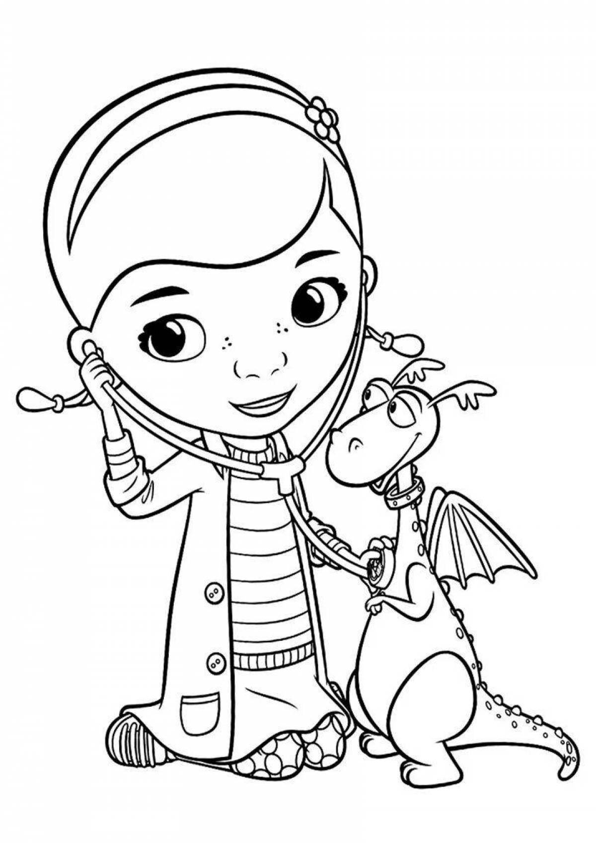 Magic doctor plush coloring book for kids