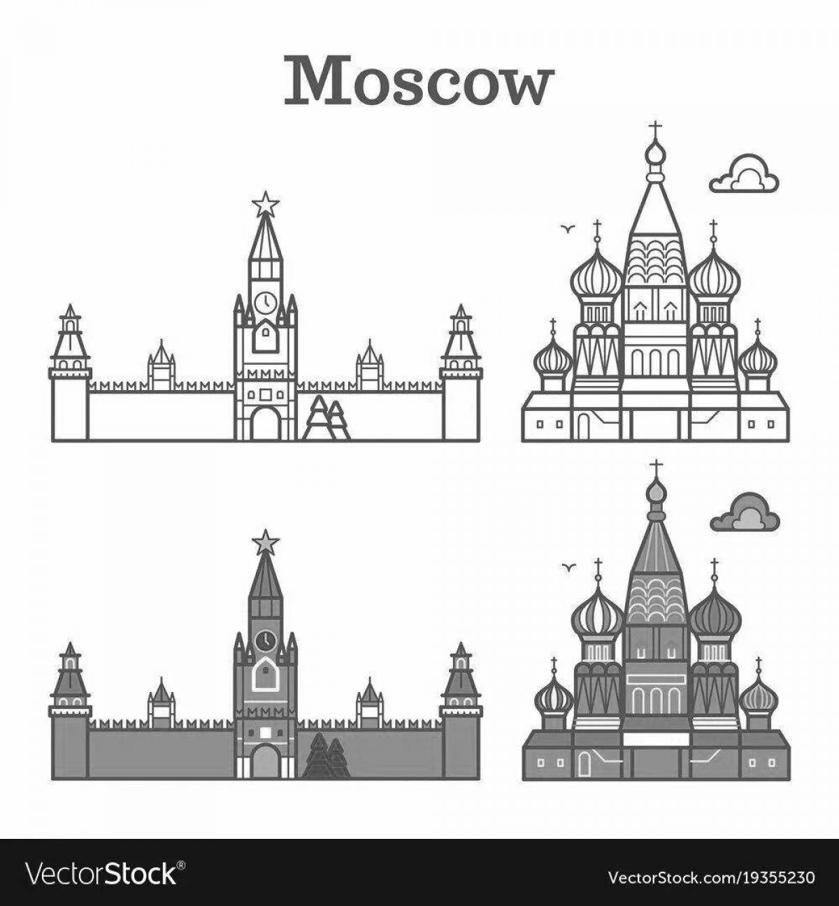 Exquisite coloring of Moscow, the capital of Russia for children