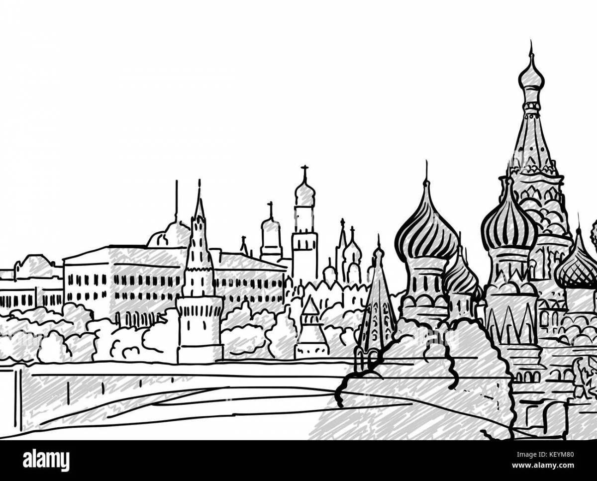 Amazing coloring book of moscow, the capital of russia for kids