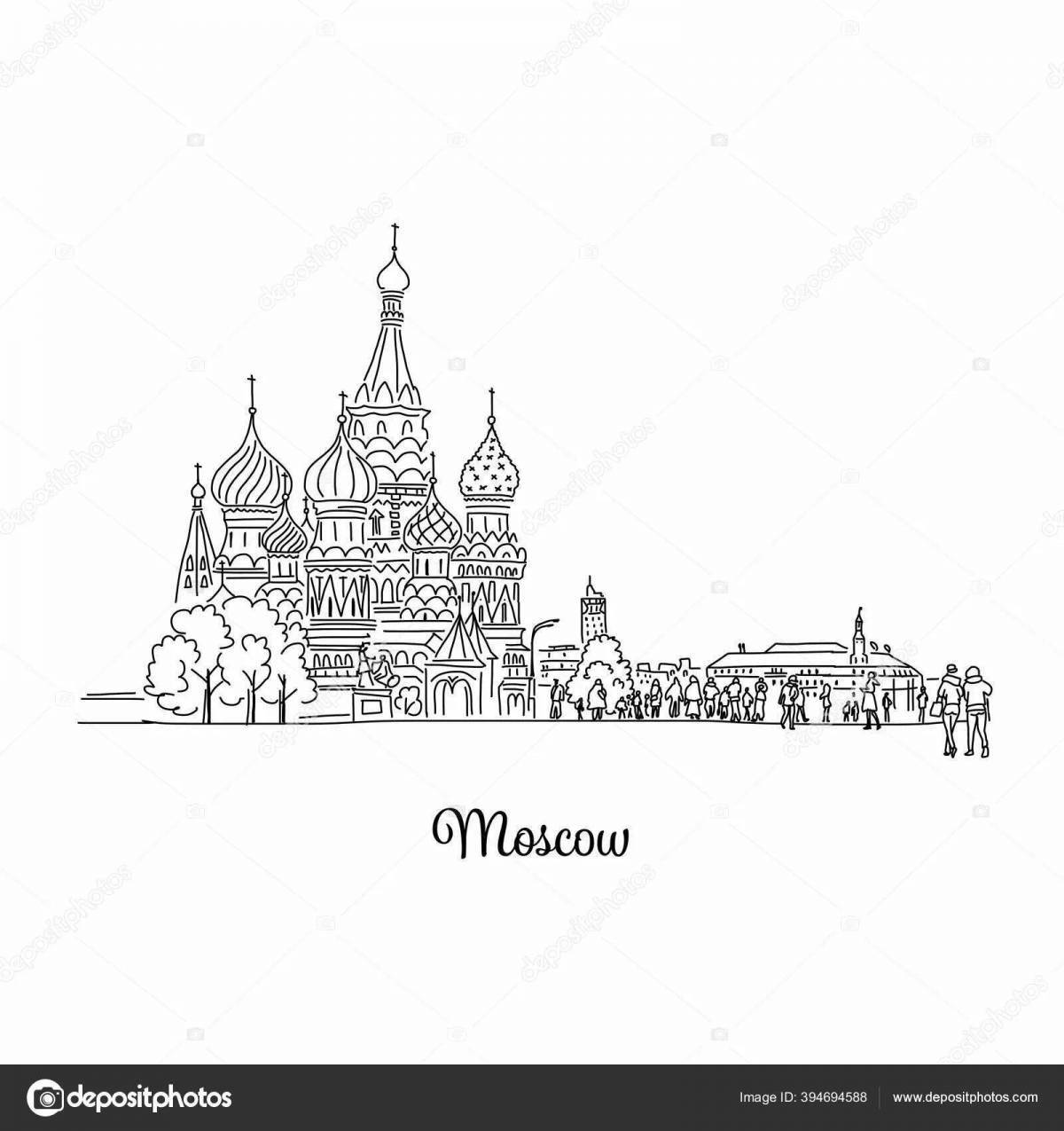 Outstanding coloring book of moscow, capital of russia for kids