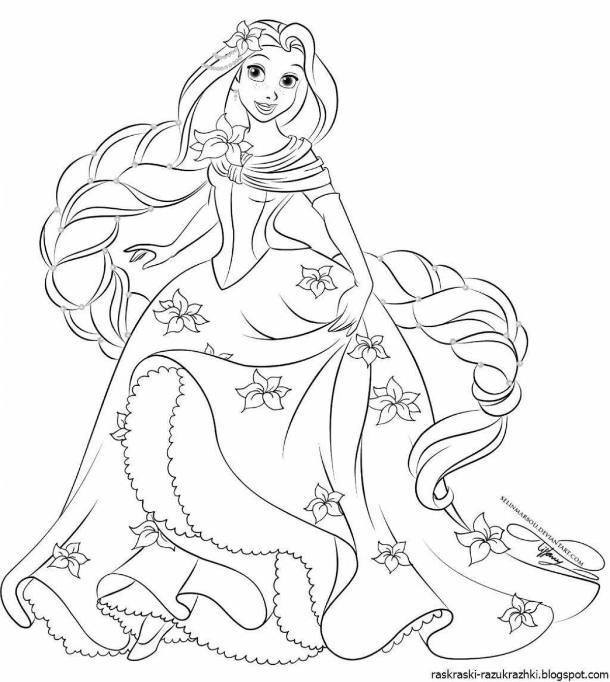 Живая раскраска принцесса рапунцель для детей