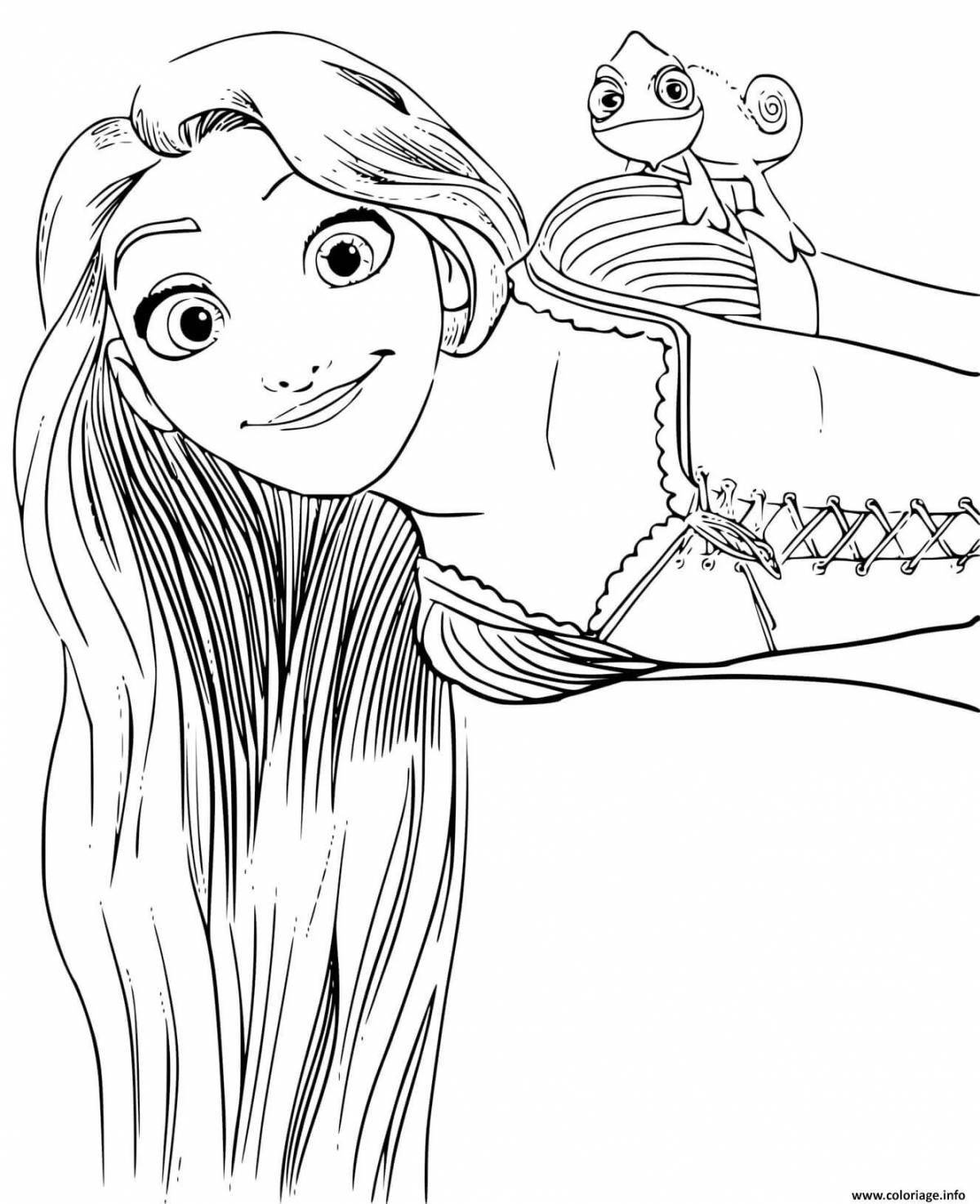Holiday coloring princess rapunzel for kids