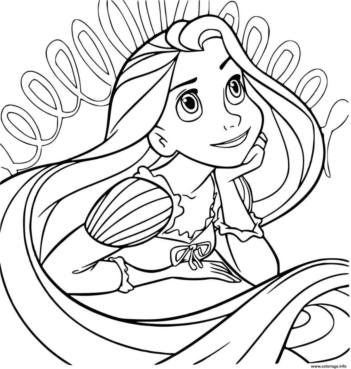 Princess rapunzel glitter coloring book for kids