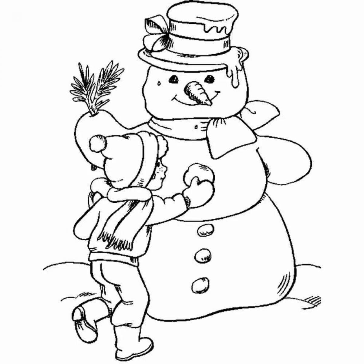 Crazy snowman coloring book for kids 3-4 years old