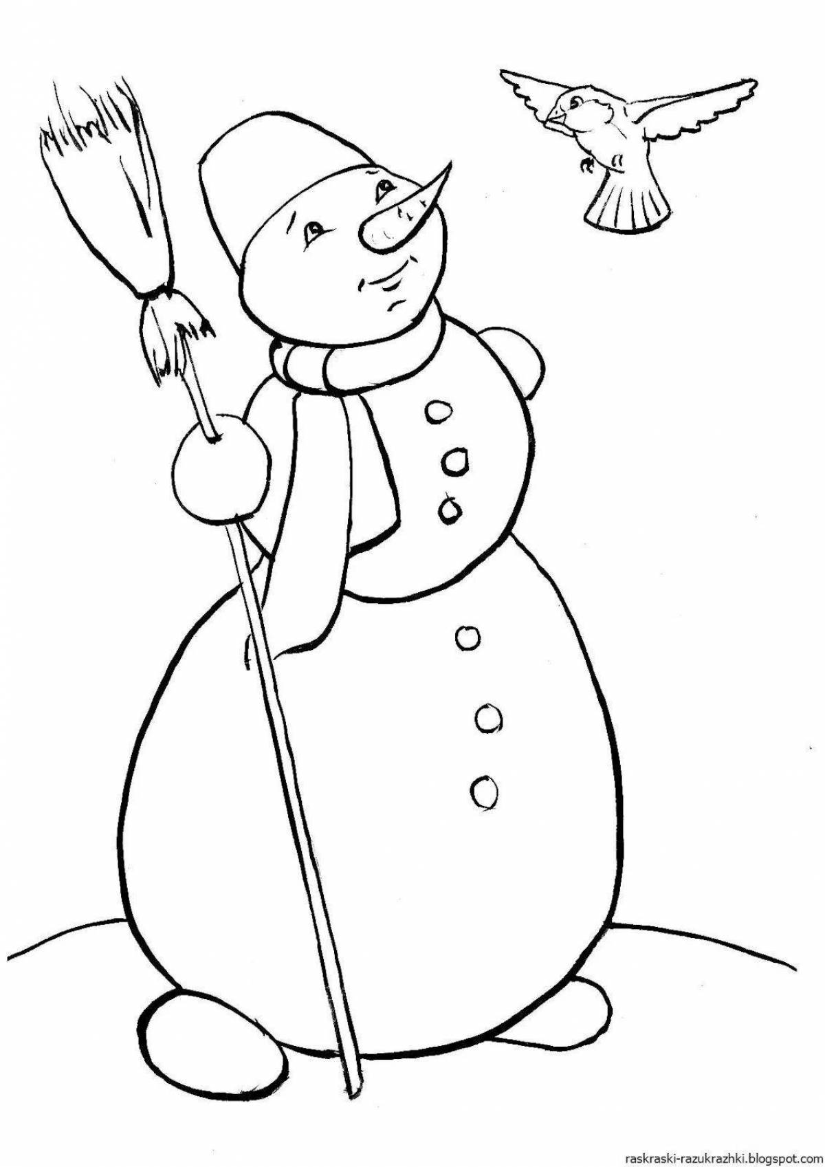 Раскраски снеговик для детей 3-4 лет