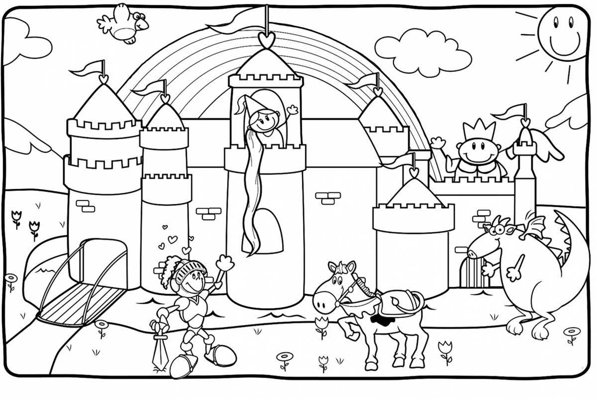 Photo Great castle coloring book for kids 6-7 years old