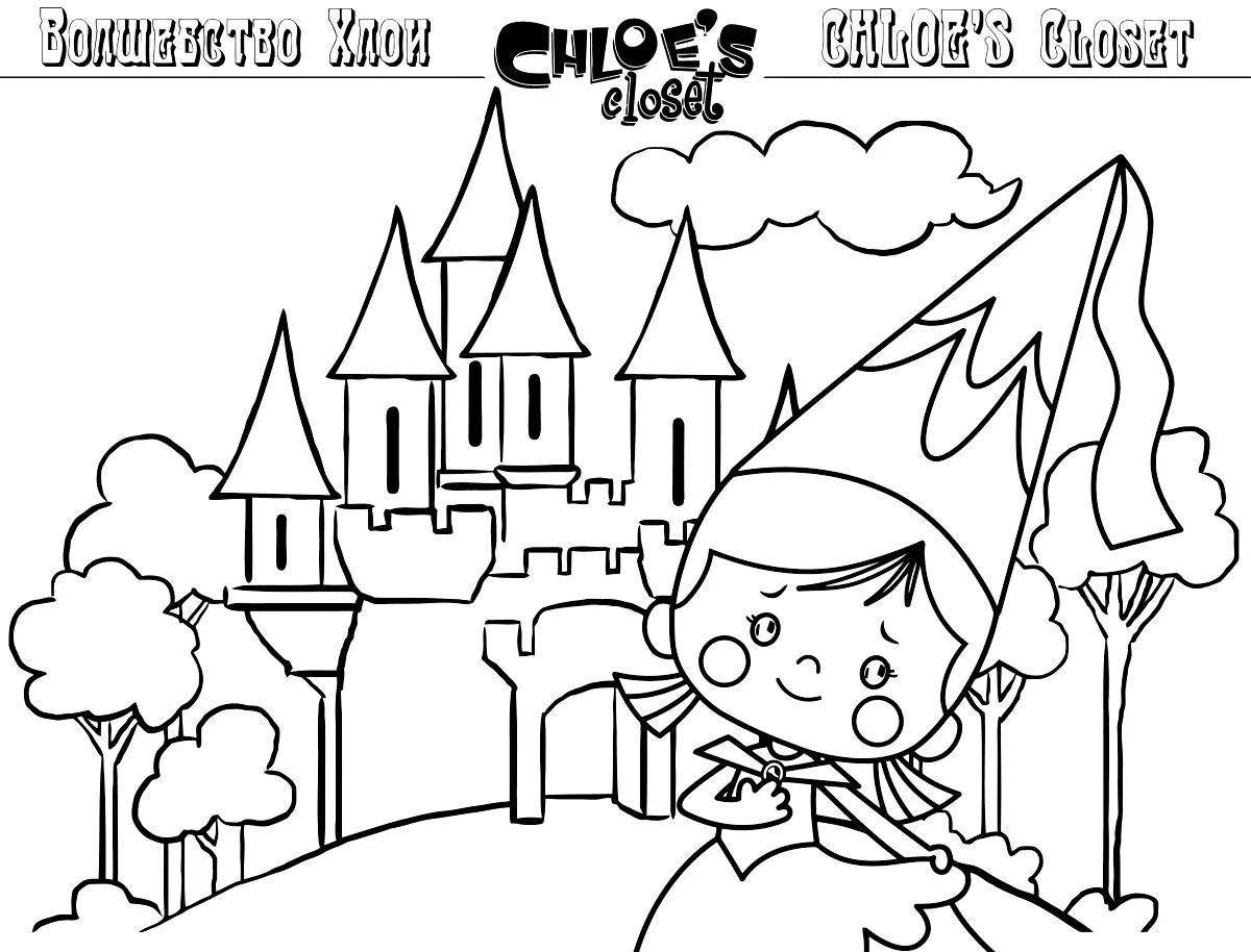 Luxury castle coloring book for 6-7 year olds