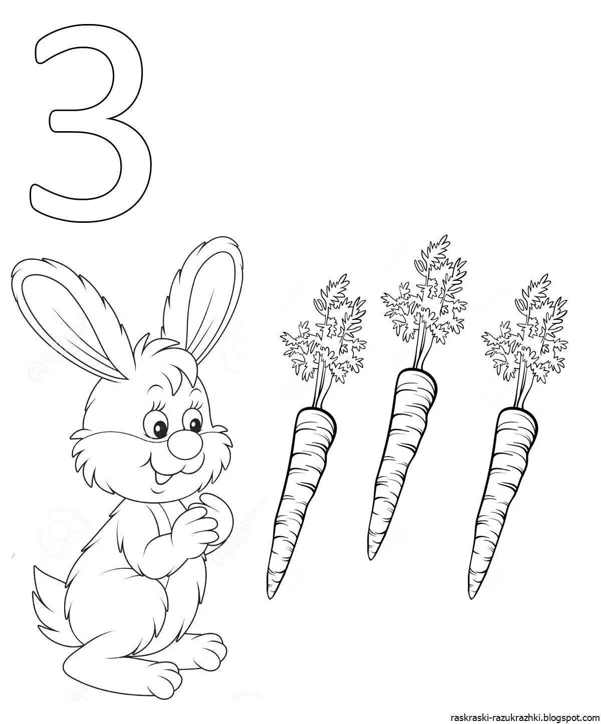 Fun counting up to 10 coloring pages for kids