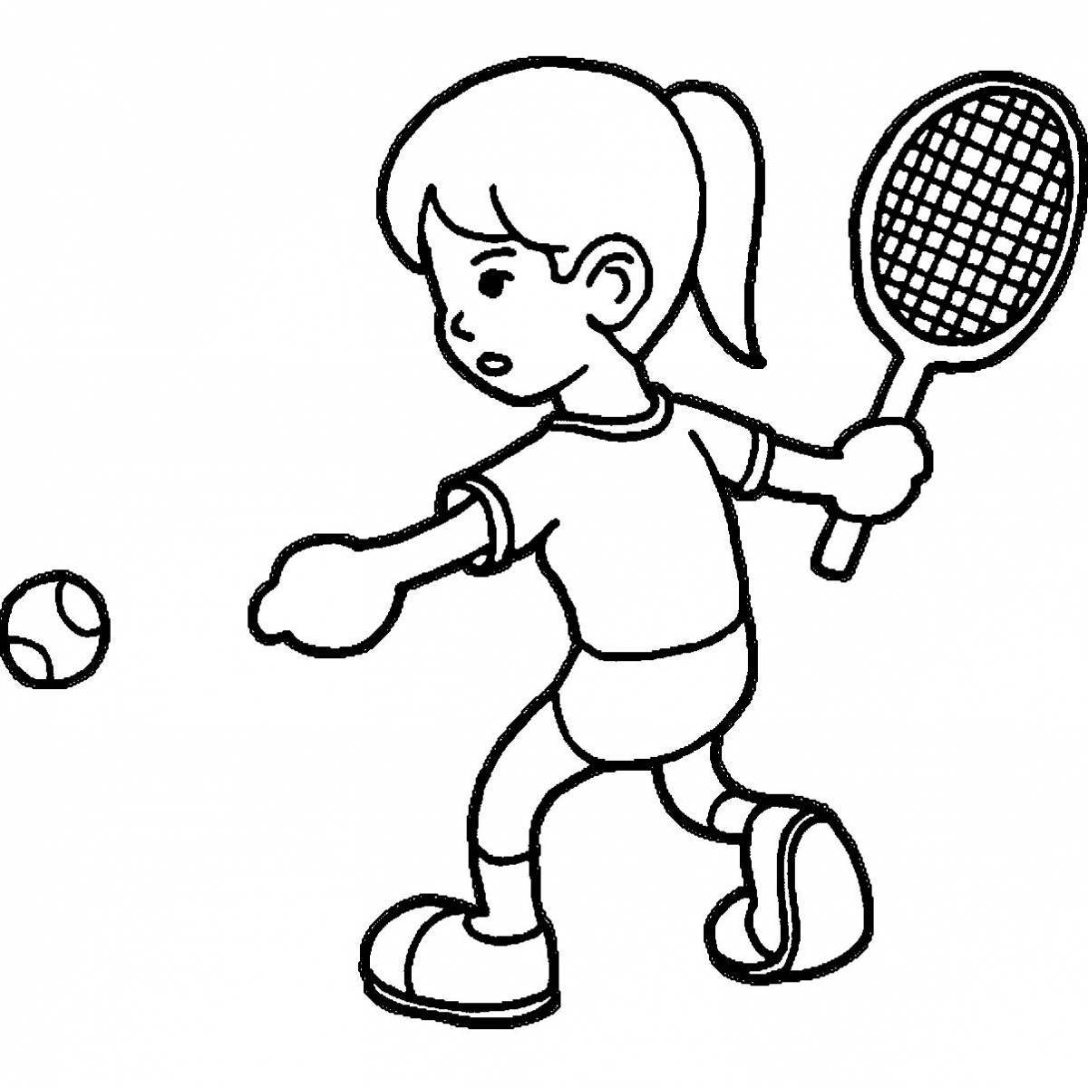 Joyful sports coloring book for kindergarten