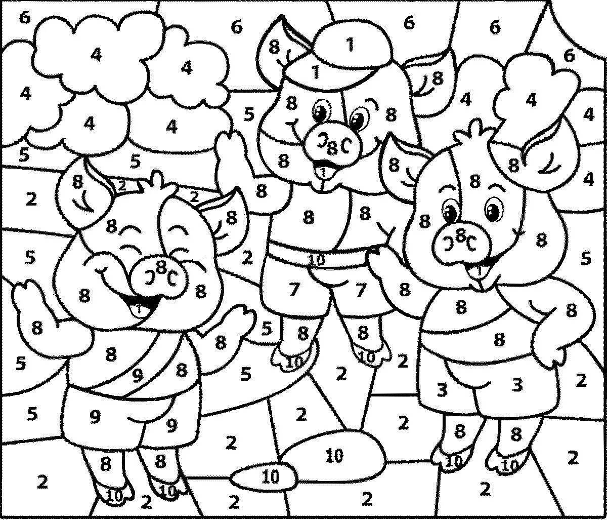 Bright coloring book for children aged 6 7
