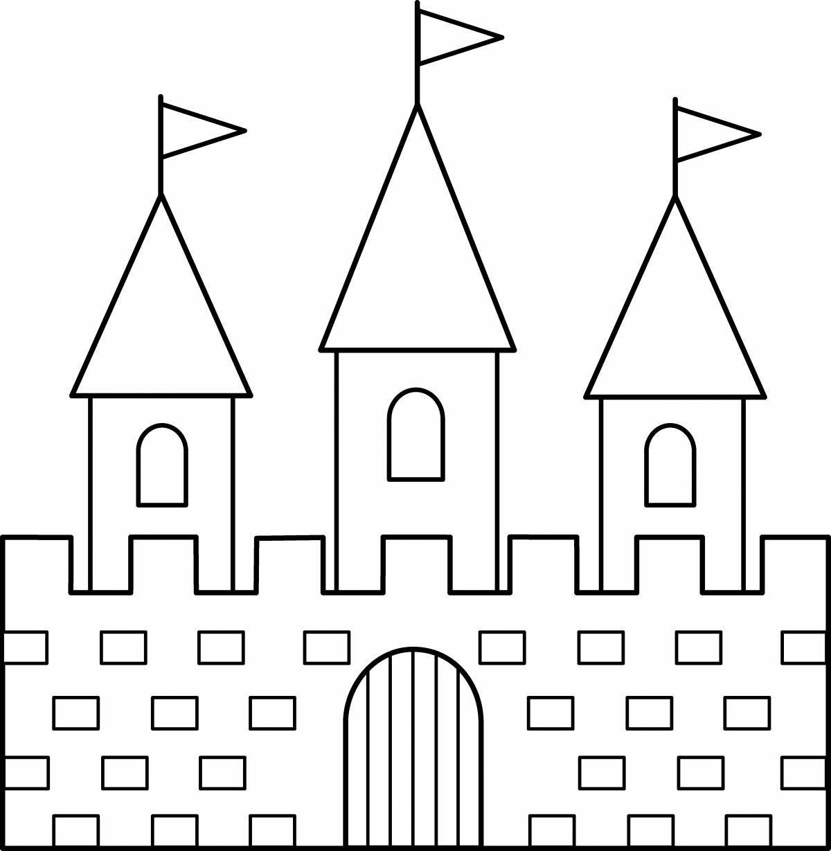 Large coloring fairytale palace