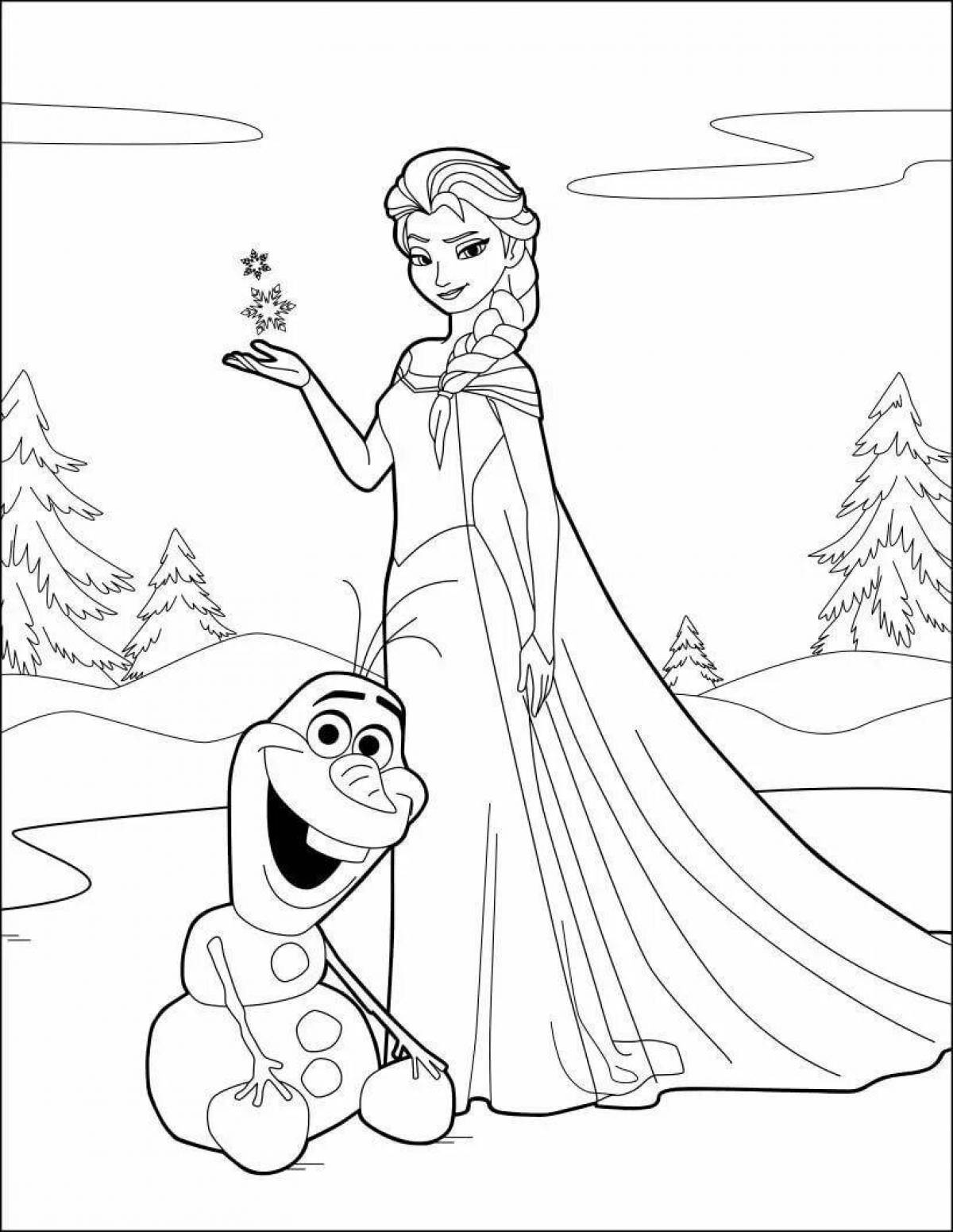 Charming Elsa coloring book for kids 4-5 years old