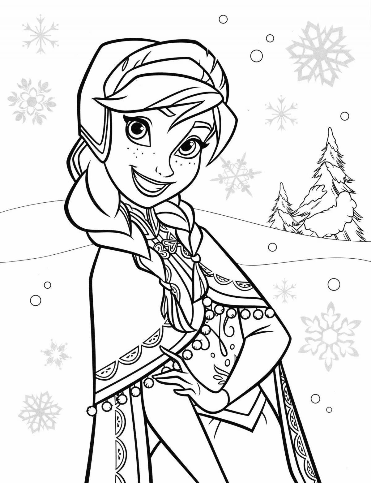 Elsa glitter coloring book for kids 4-5 years old
