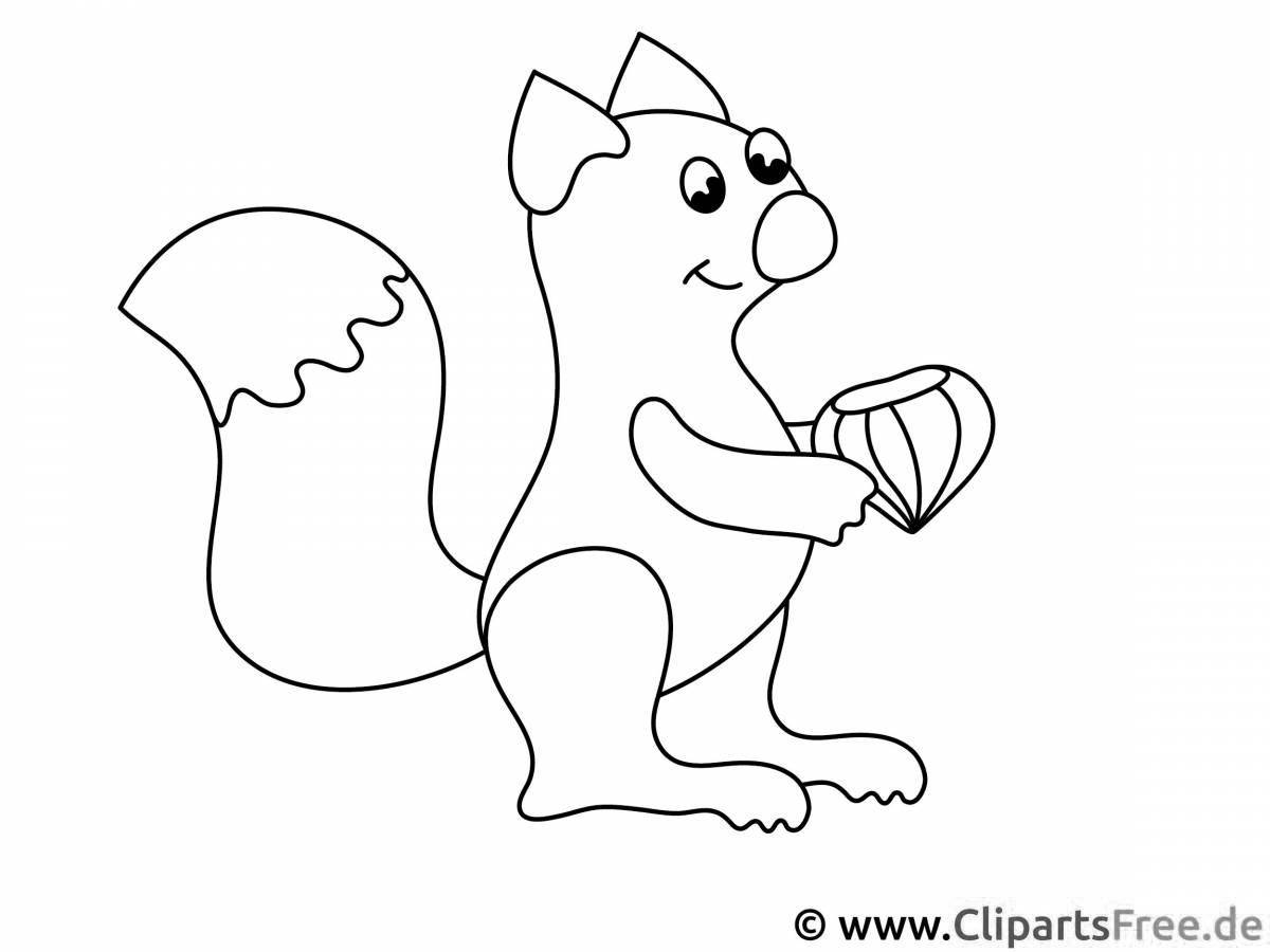 Magic coloring squirrel for children 2-3 years old