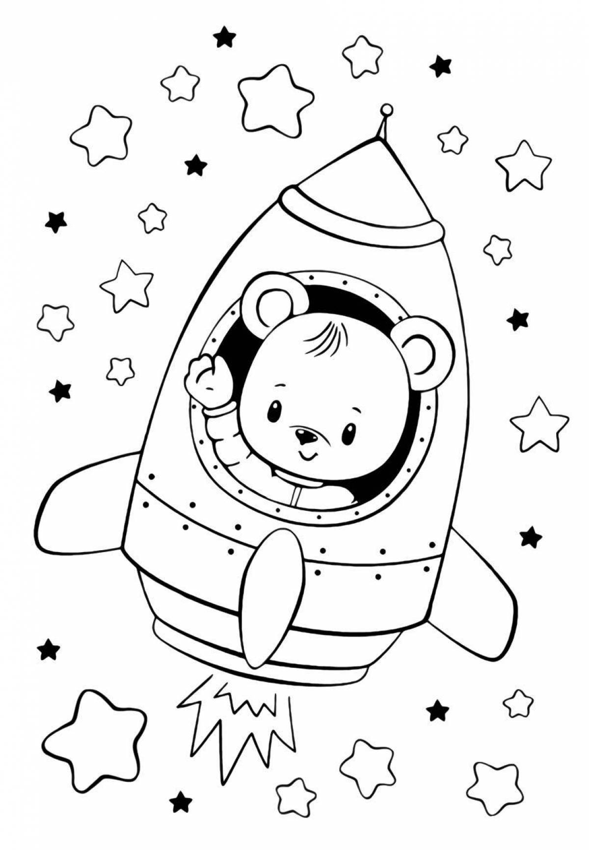 Playful rocket coloring book for 4-5 year olds
