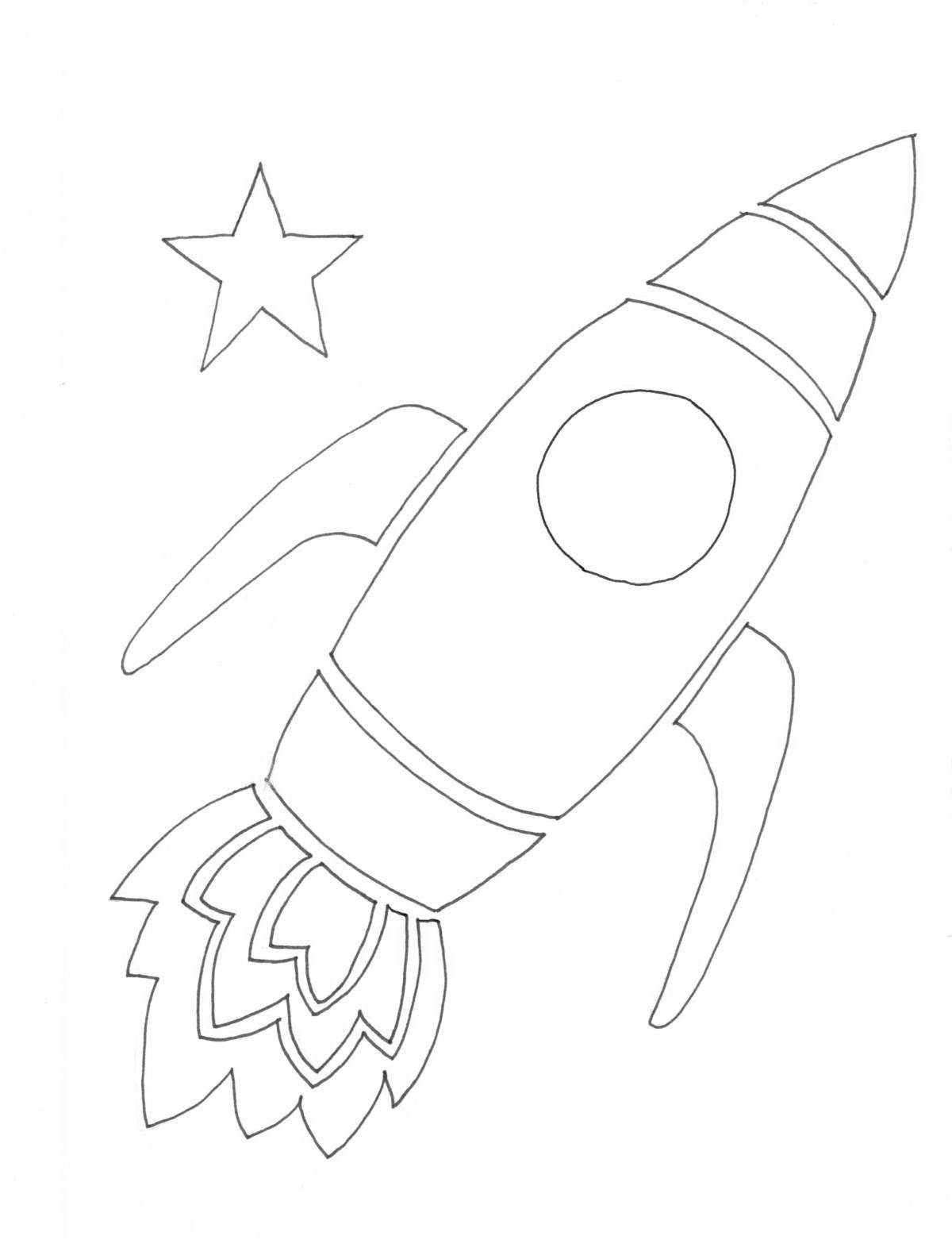 Удивительная раскраска ракеты для детей 4-5 лет