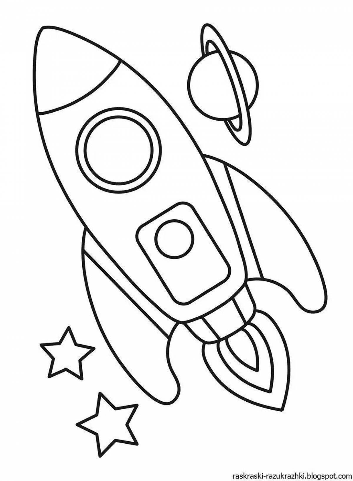 Sparkling Coloring Rocket for 4-5 year olds