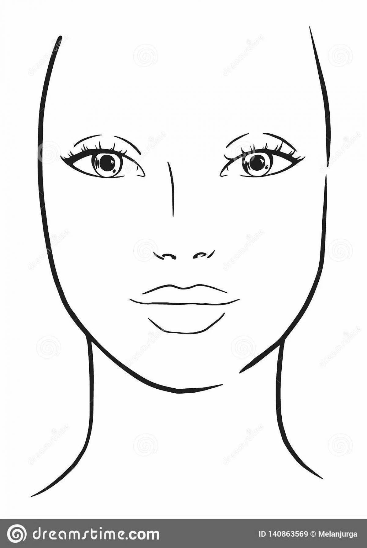 Angel painting girl face for makeup without hair