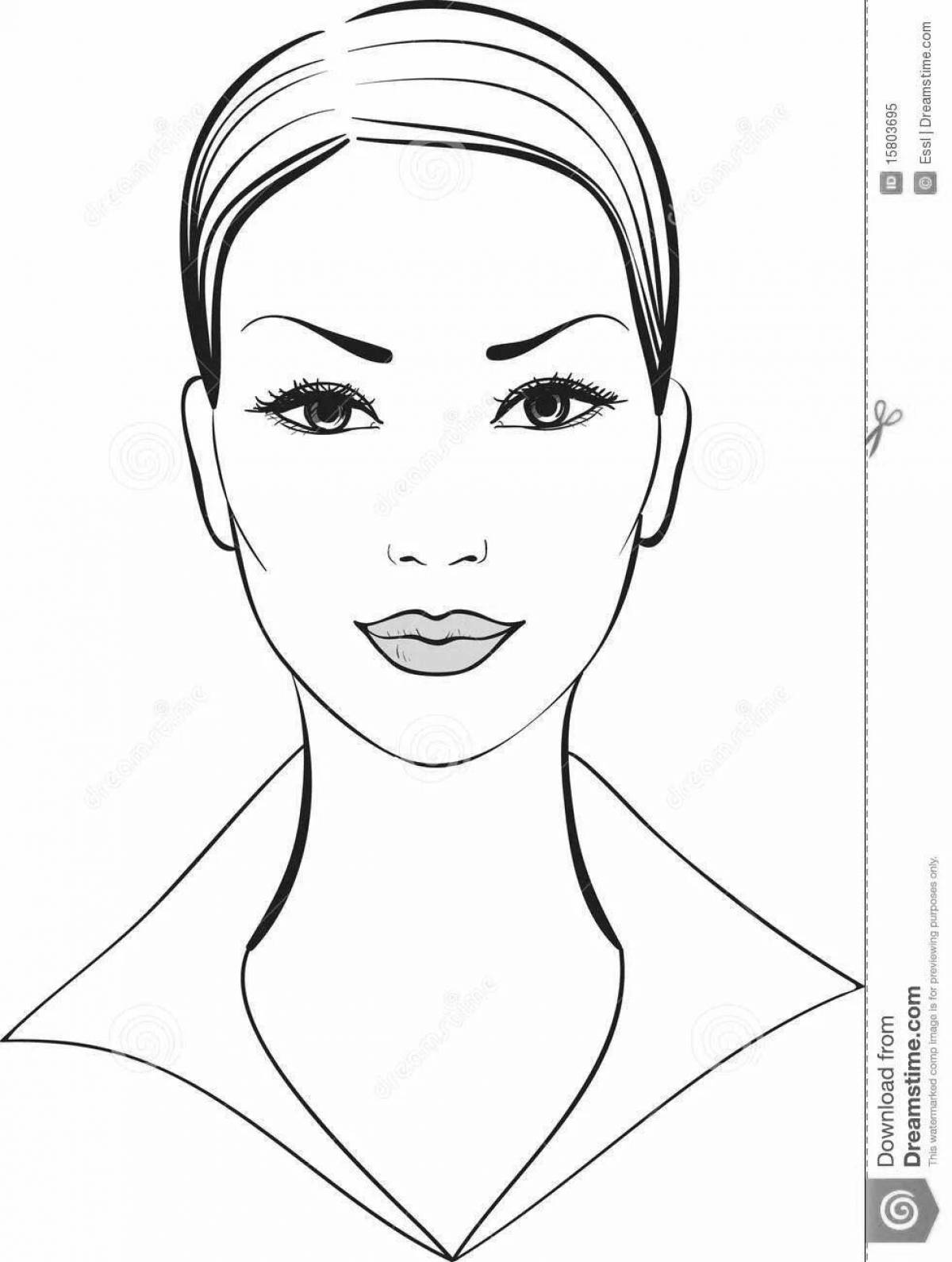 Элегантная раскраска лица девушки для макияжа без волос