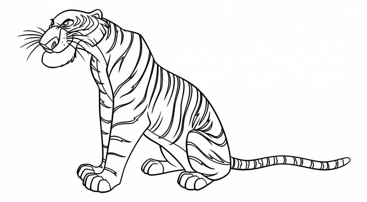 Cute tiger coloring book for 3-4 year olds