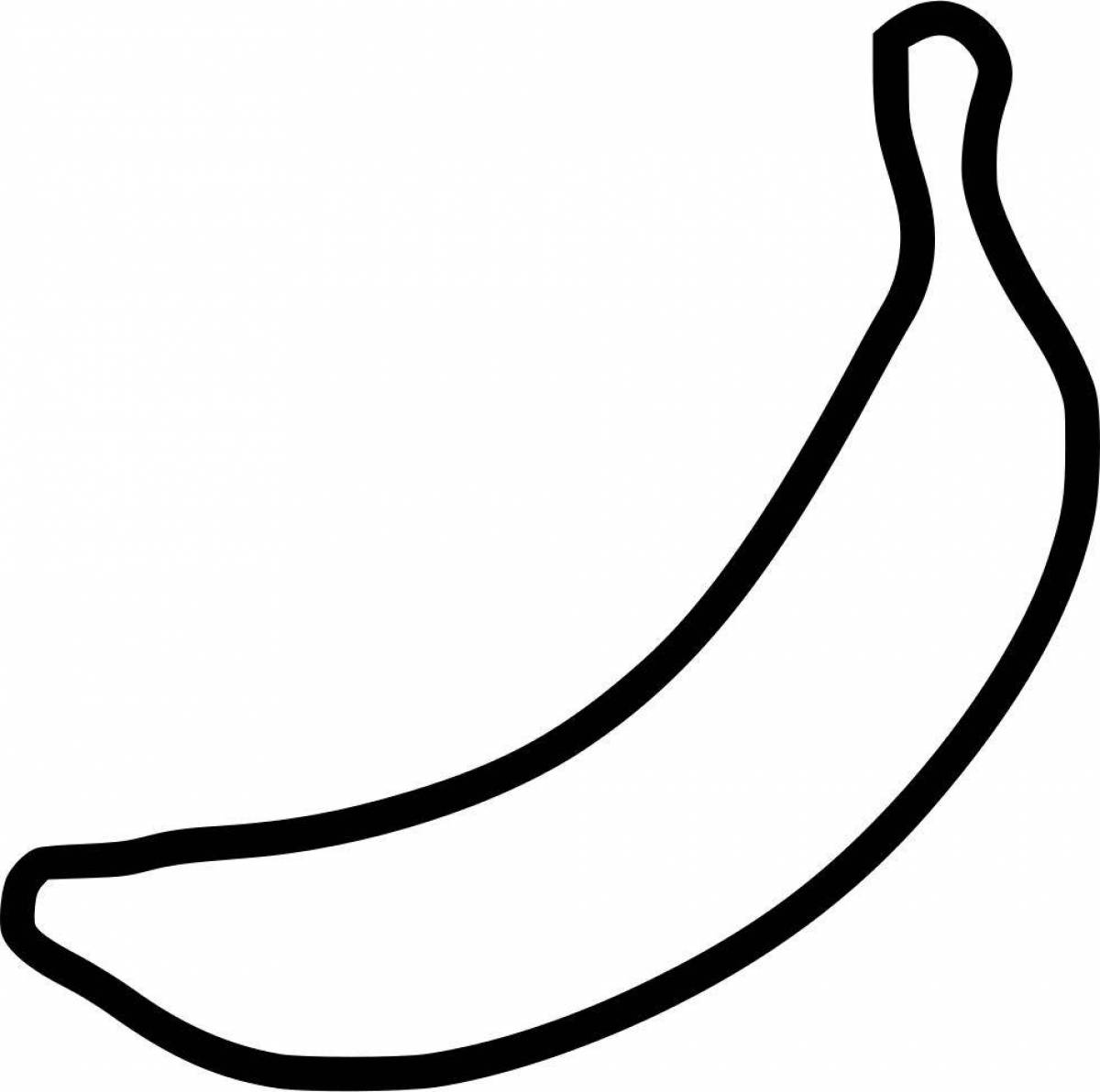 Fun coloring banana for 2-3 year olds