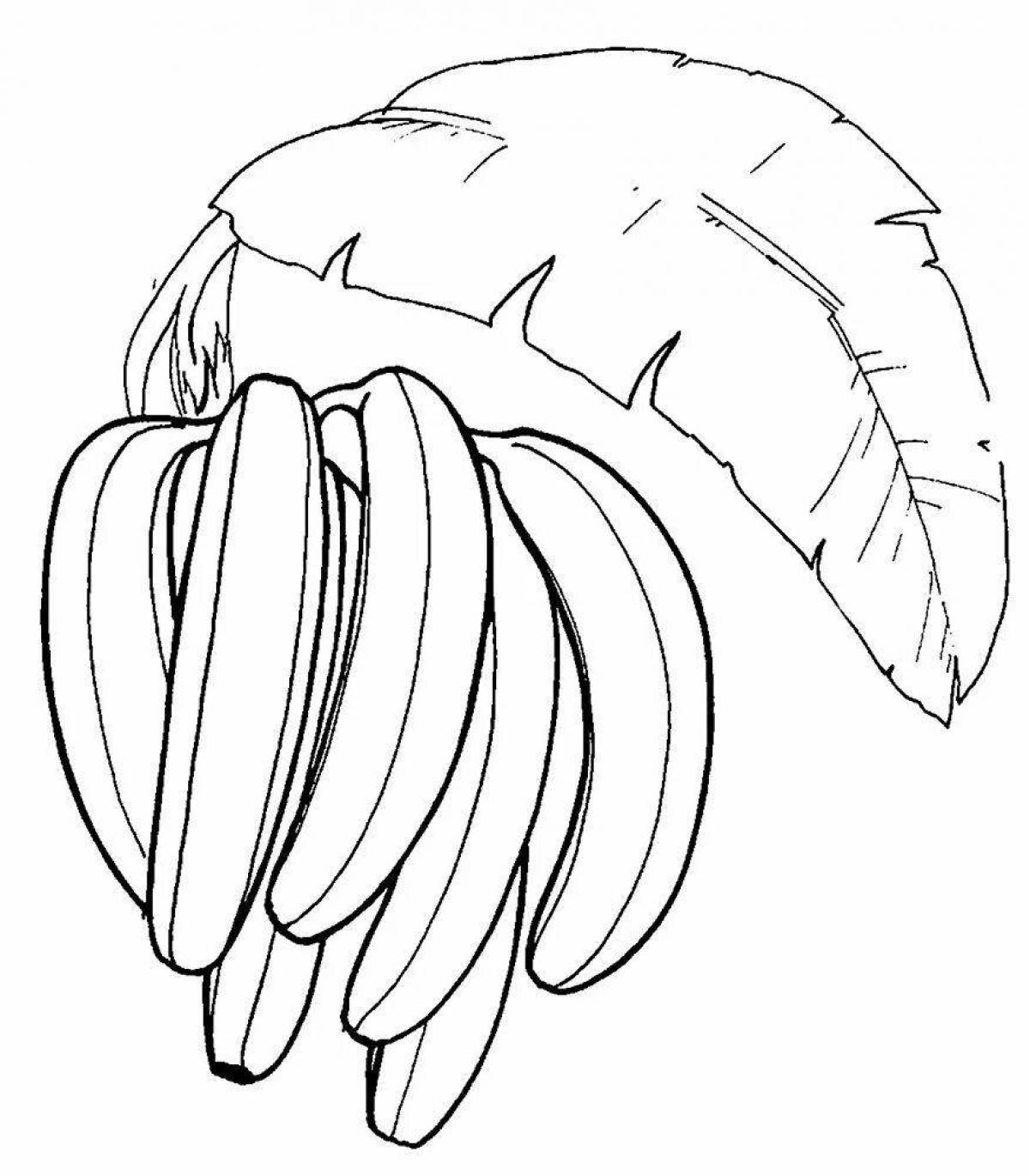Увлекательная банановая раскраска для детей 2-3 лет