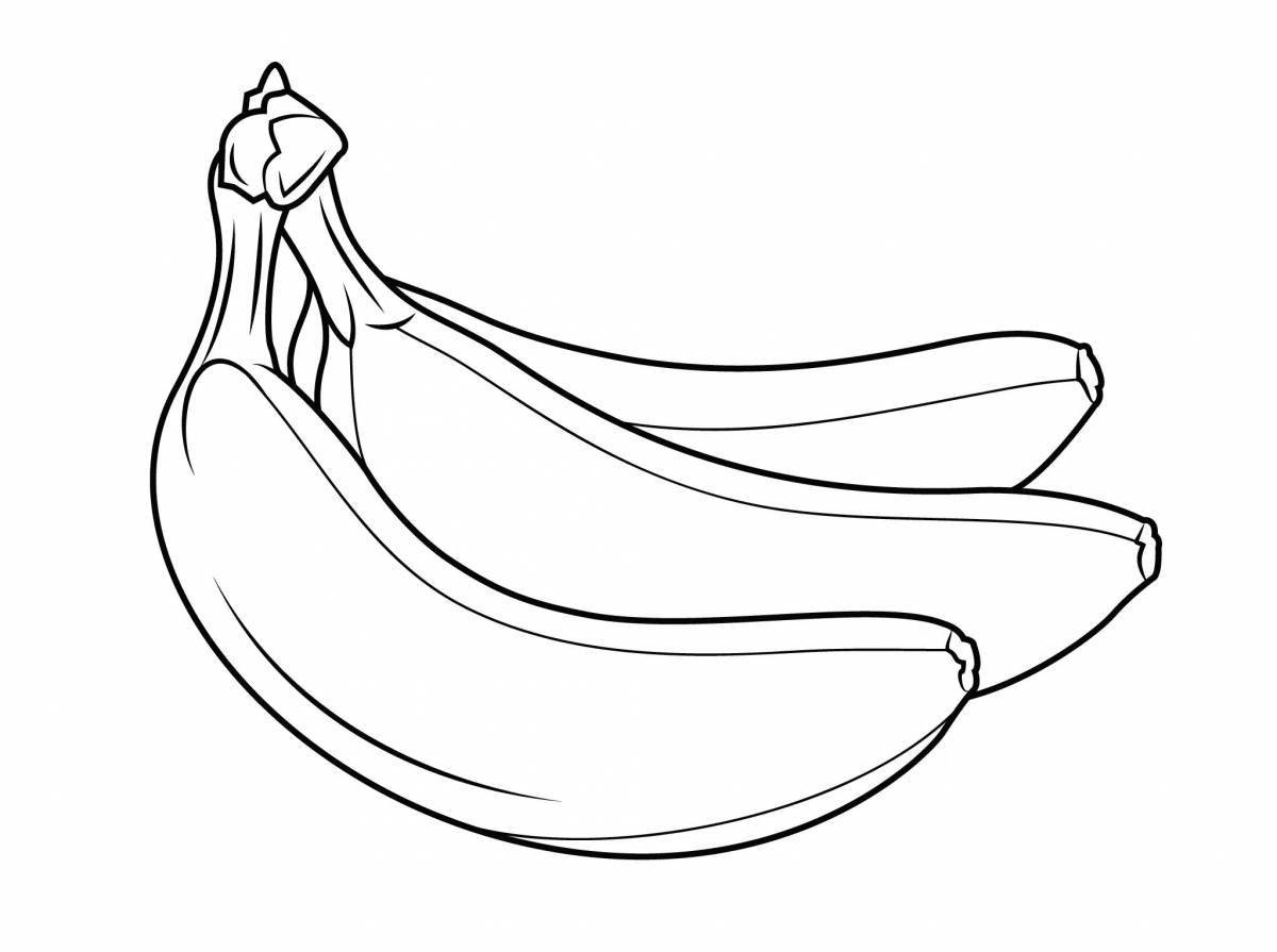 Creative banana coloring book for 2-3 year olds