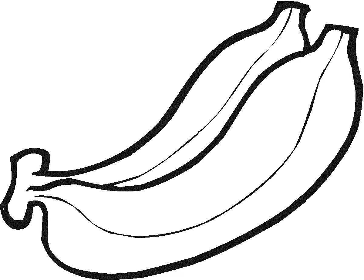 Банановая раскраска для детей 2-3 лет