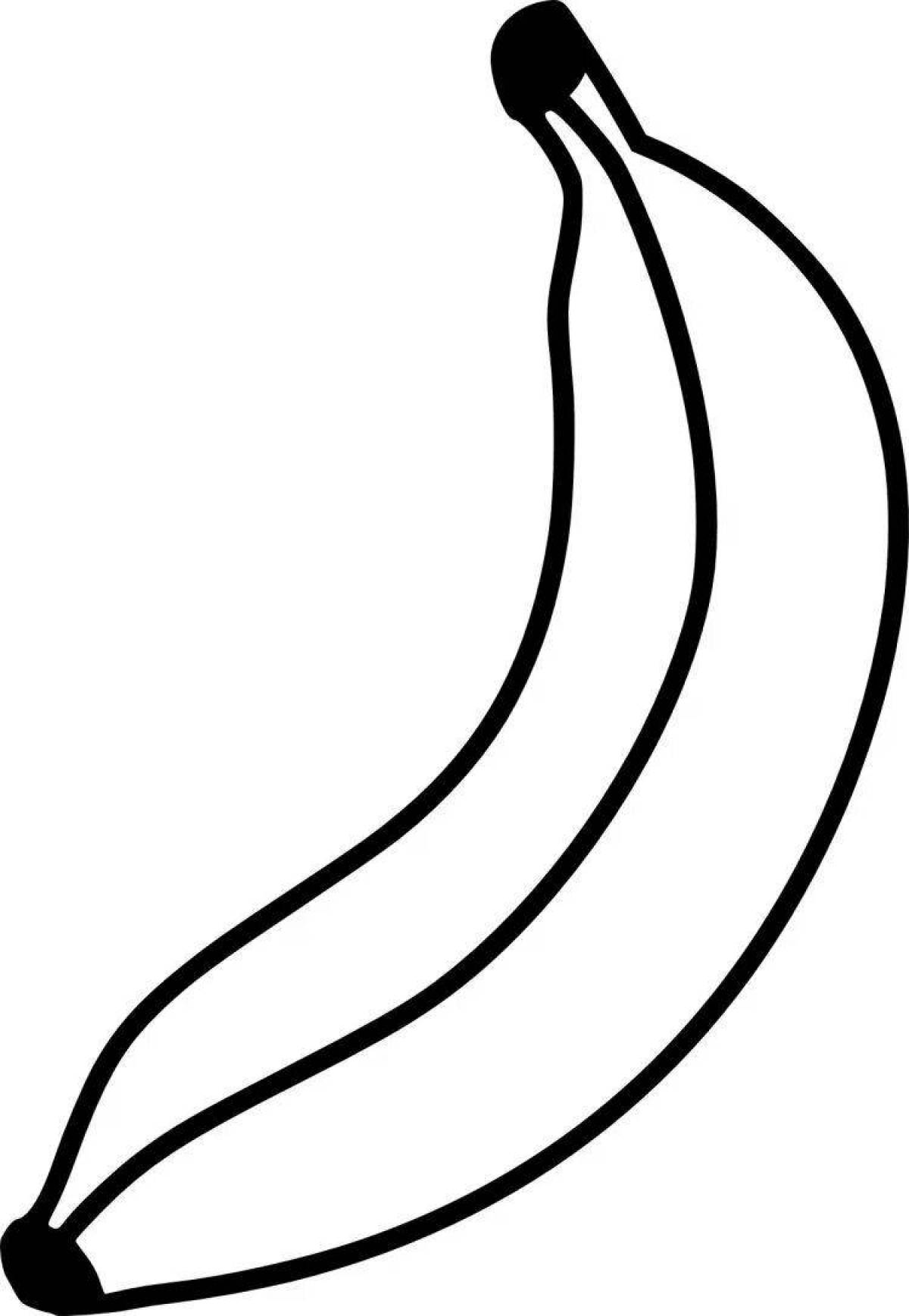 Colored banana coloring pages for 2-3 year olds