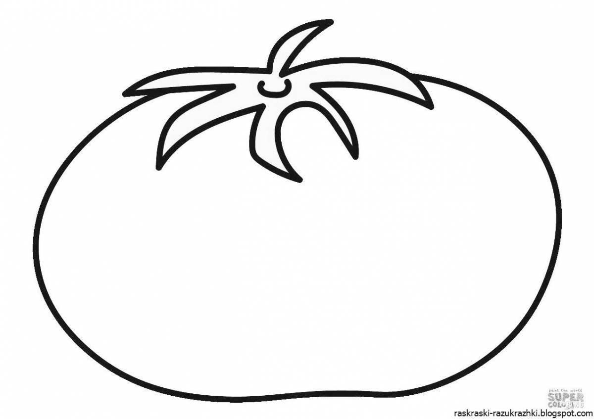 Cute tomato coloring page for 2-3 year olds