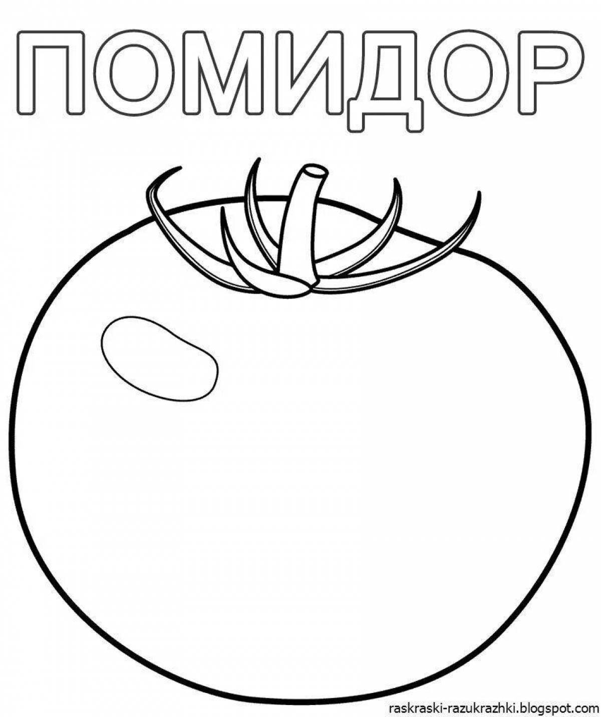 Funny tomato coloring book for 2-3 year olds