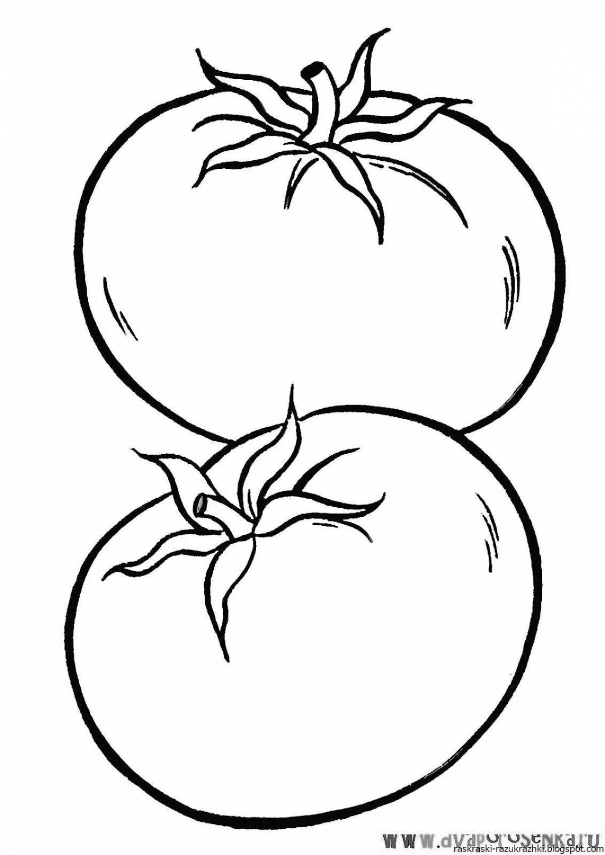 Crazy Tomato Coloring Pages for 2-3 year olds