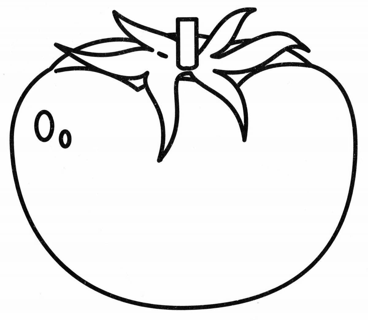 Color-frenzy tomato coloring page for children 2-3 years old
