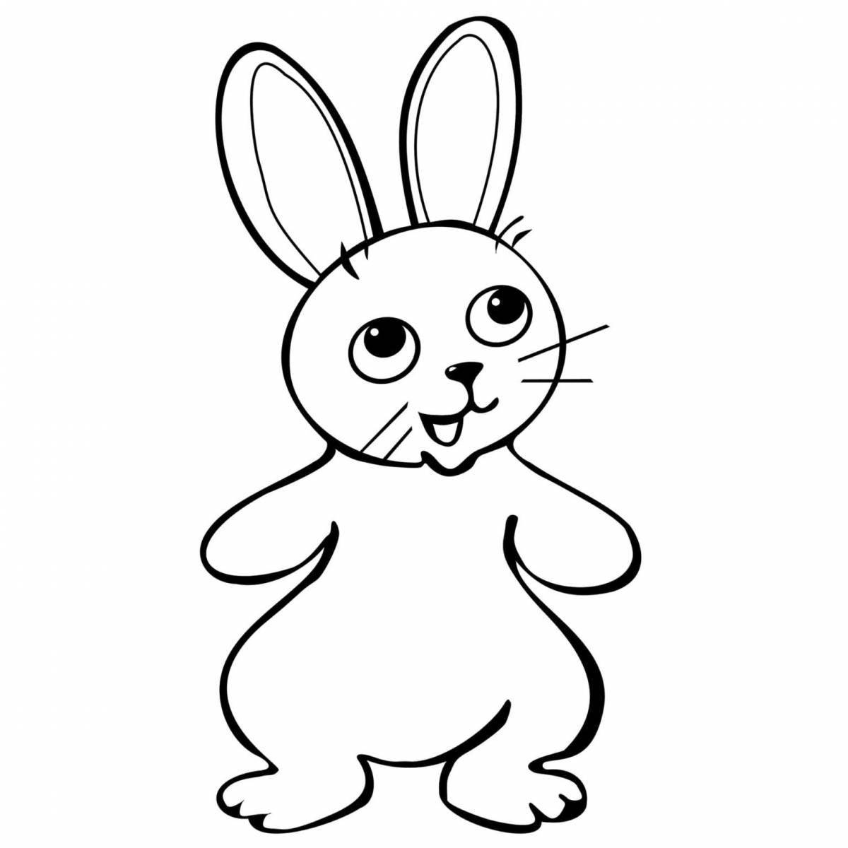 Радостный кролик-раскраска для детей 2-3 лет