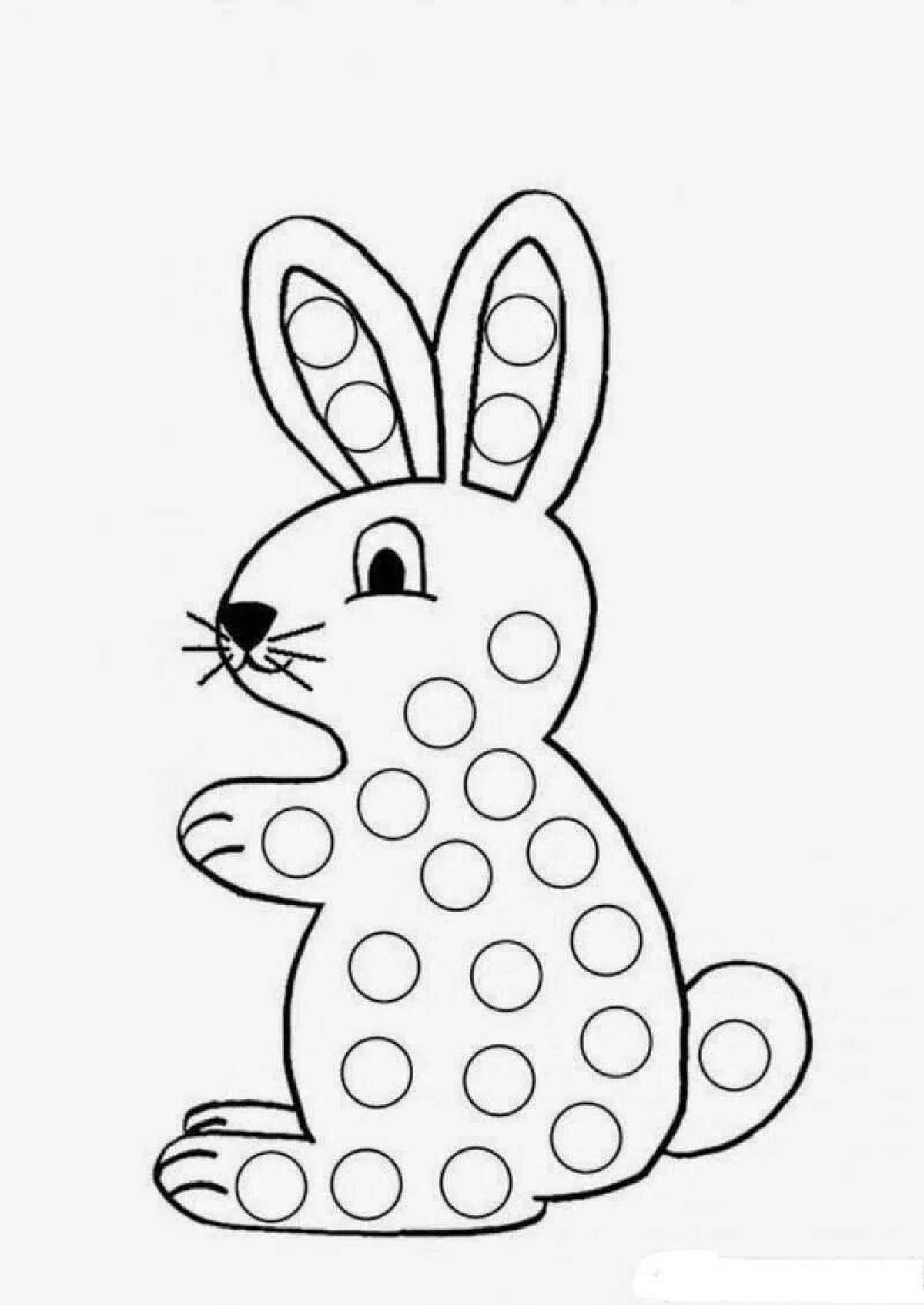Блестящий кролик-раскраска для детей 2-3 лет