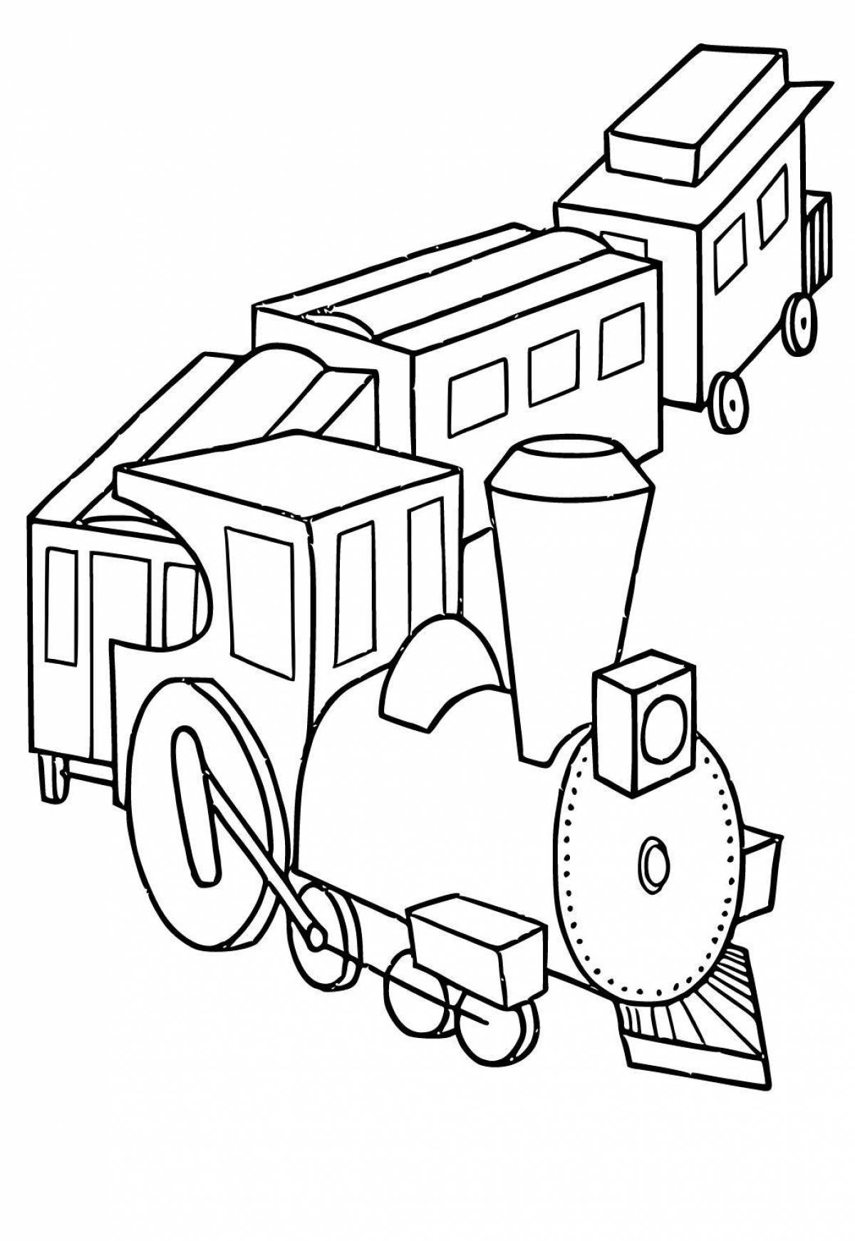 Увлекательная раскраска поезда для малышей 2-3 лет