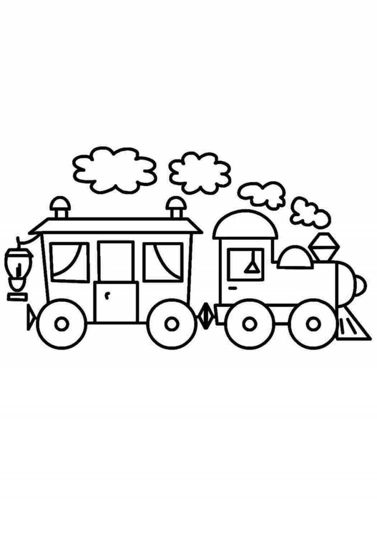 Fun train coloring book for 2-3 year olds