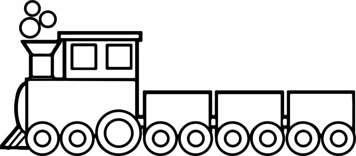 Увлекательная раскраска поезда для дошкольников 2-3 лет