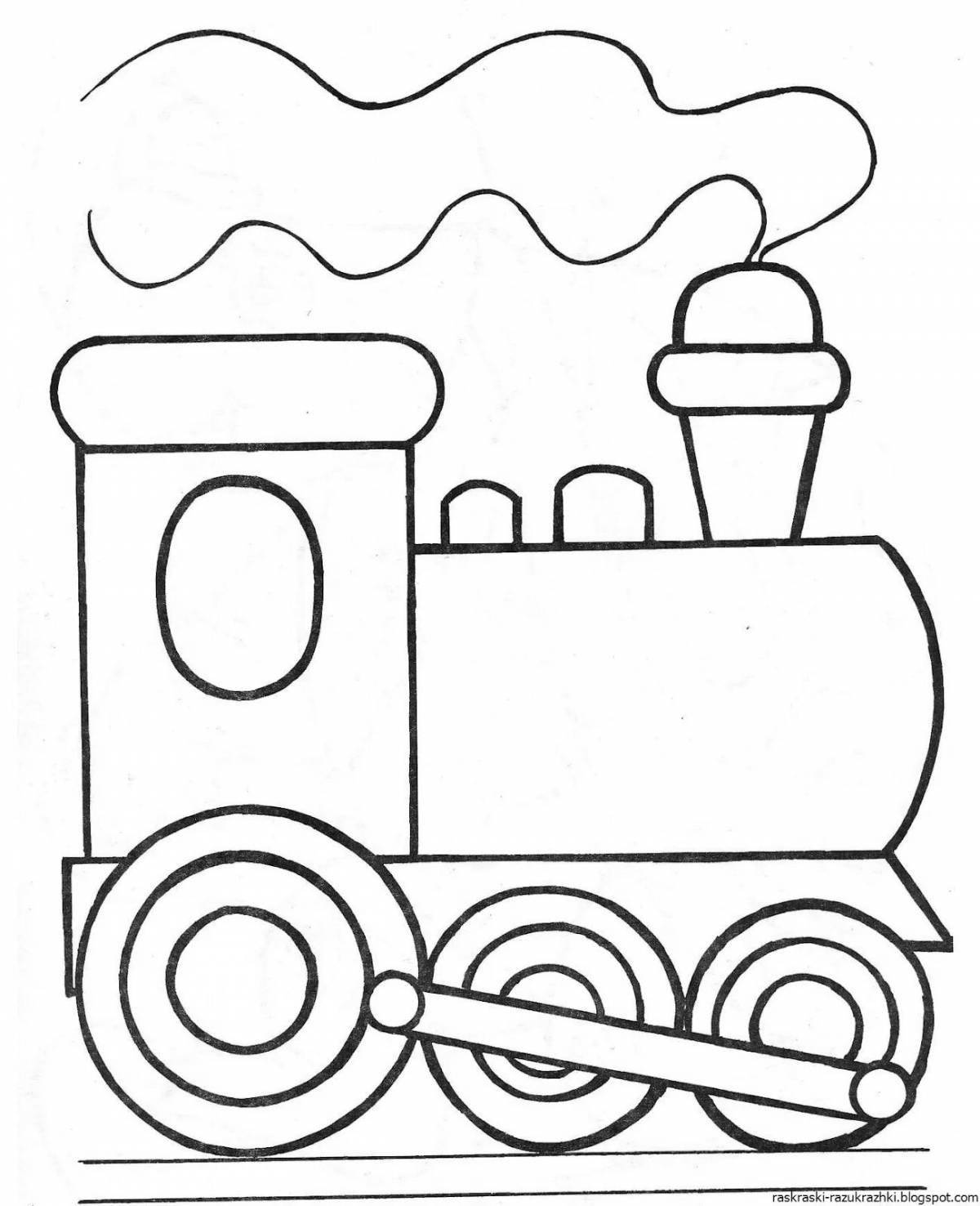 Великолепный поезд-раскраска для детей 2-3 лет