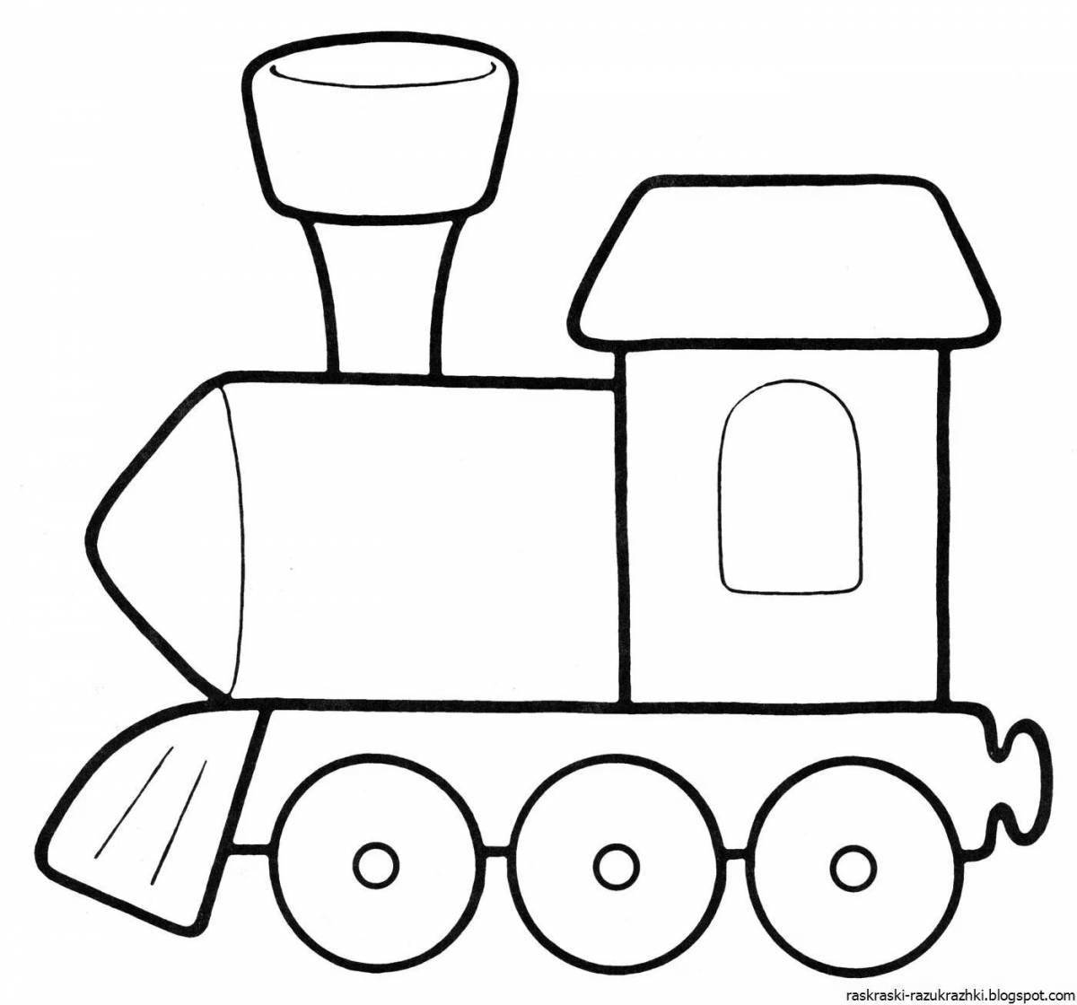 Выдающаяся страница раскраски поезда для детей 2-3 лет