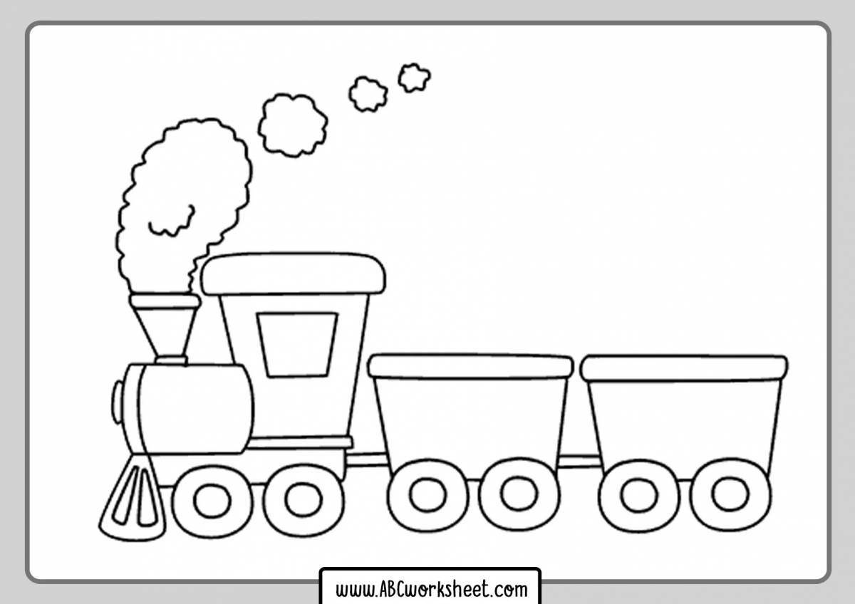 Чудесный поезд-раскраска для малышей 2-3 лет