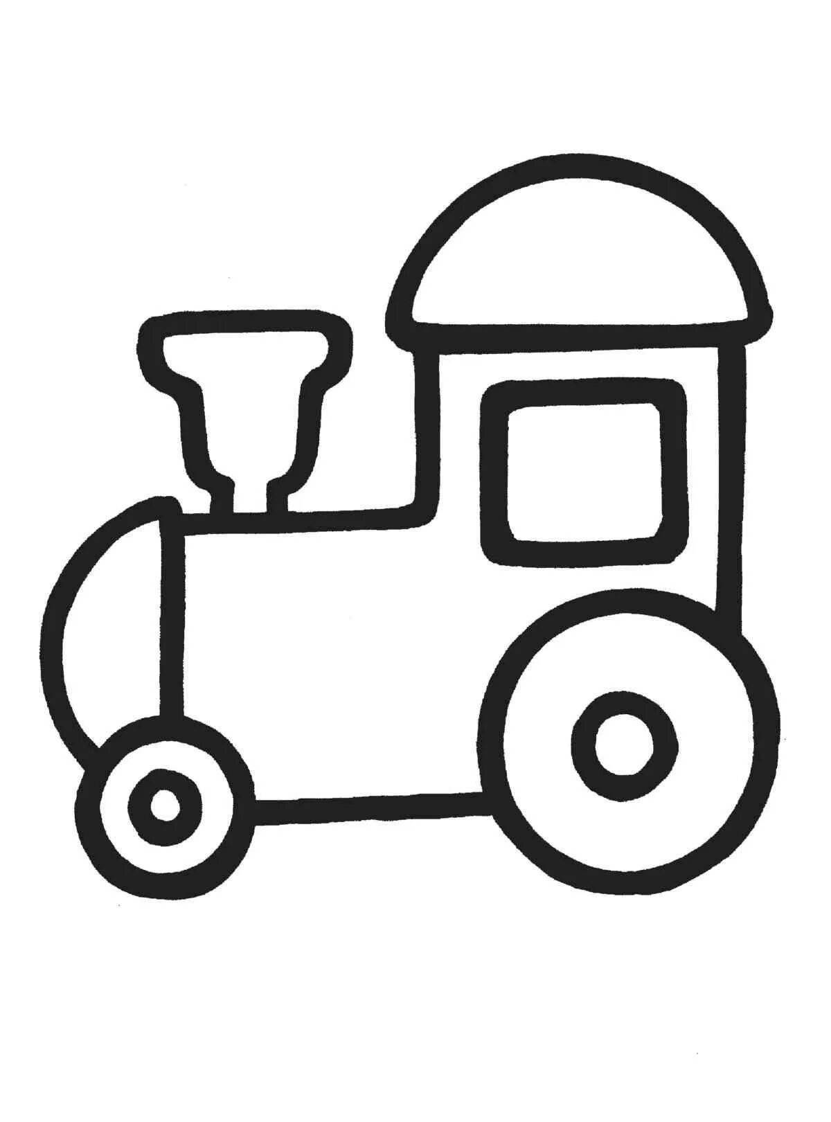 Amazing train coloring page for toddlers 2-3 years old