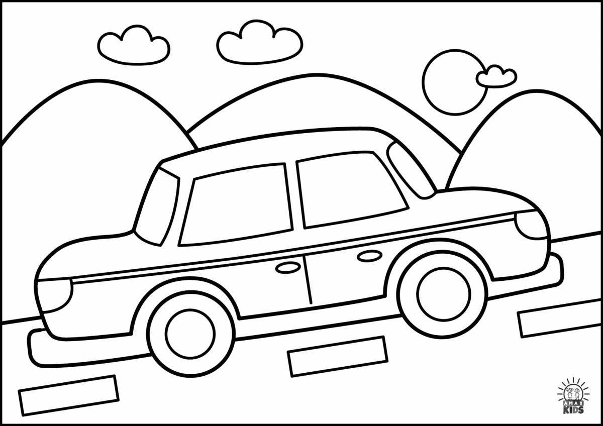 Adorable transport coloring book for little ones