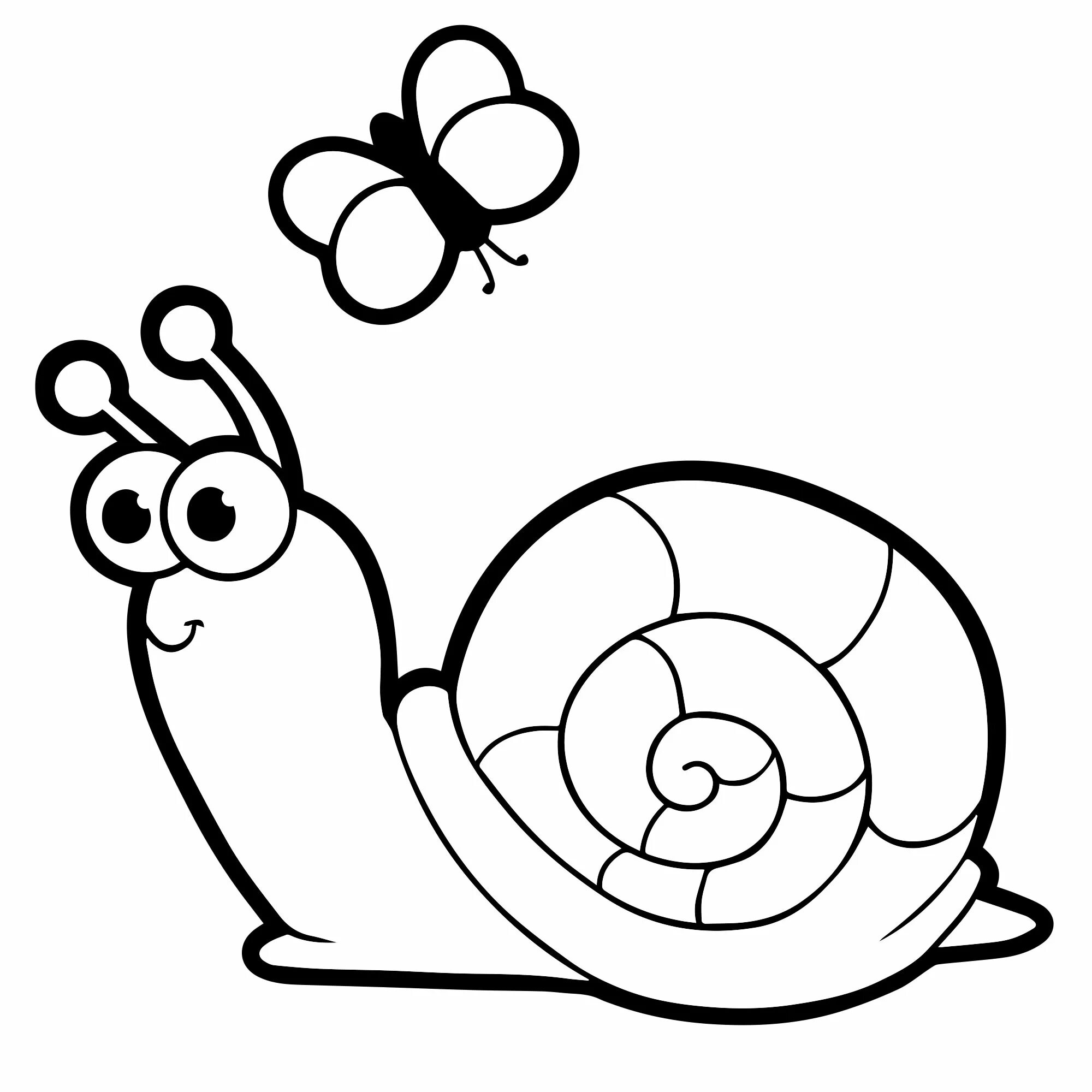 Colorful snail coloring book for children 3-4 years old