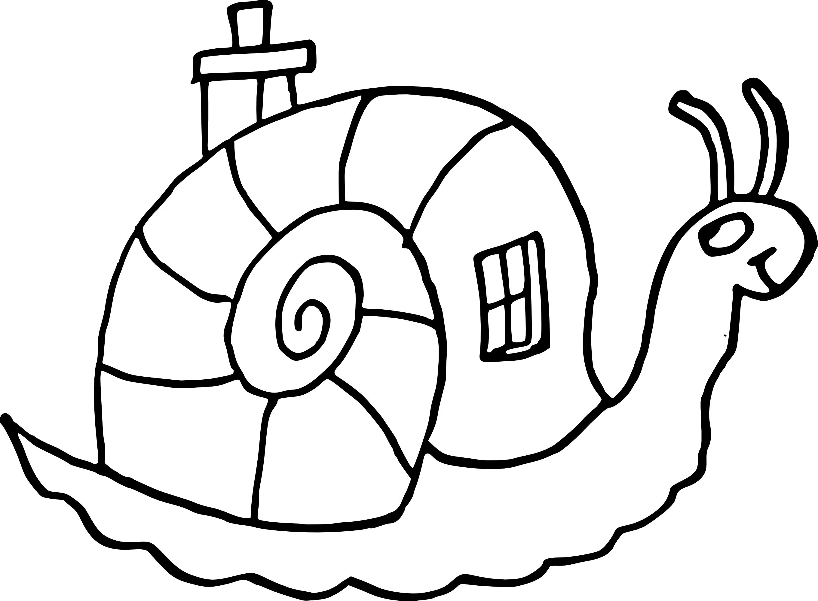 Fancy snail coloring book for 3-4 year olds