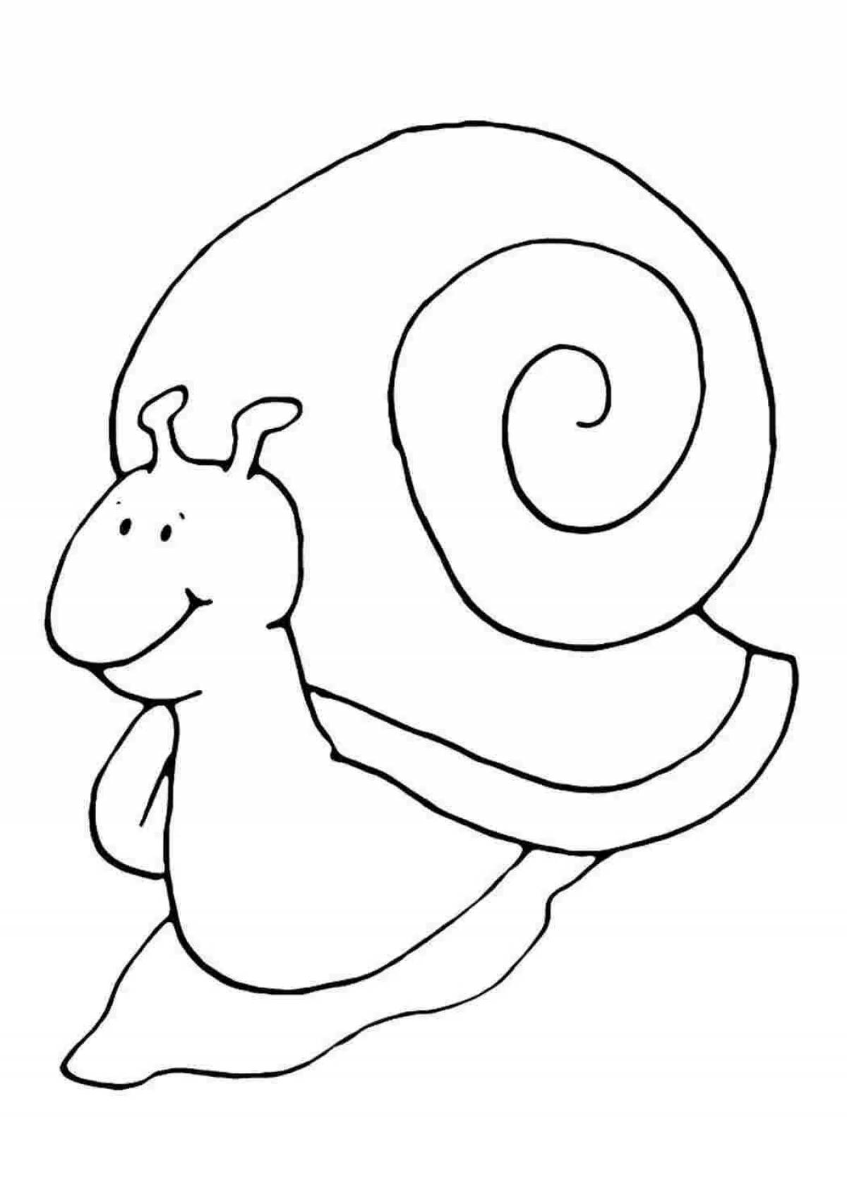 Color live coloring snail for children 3-4 years old