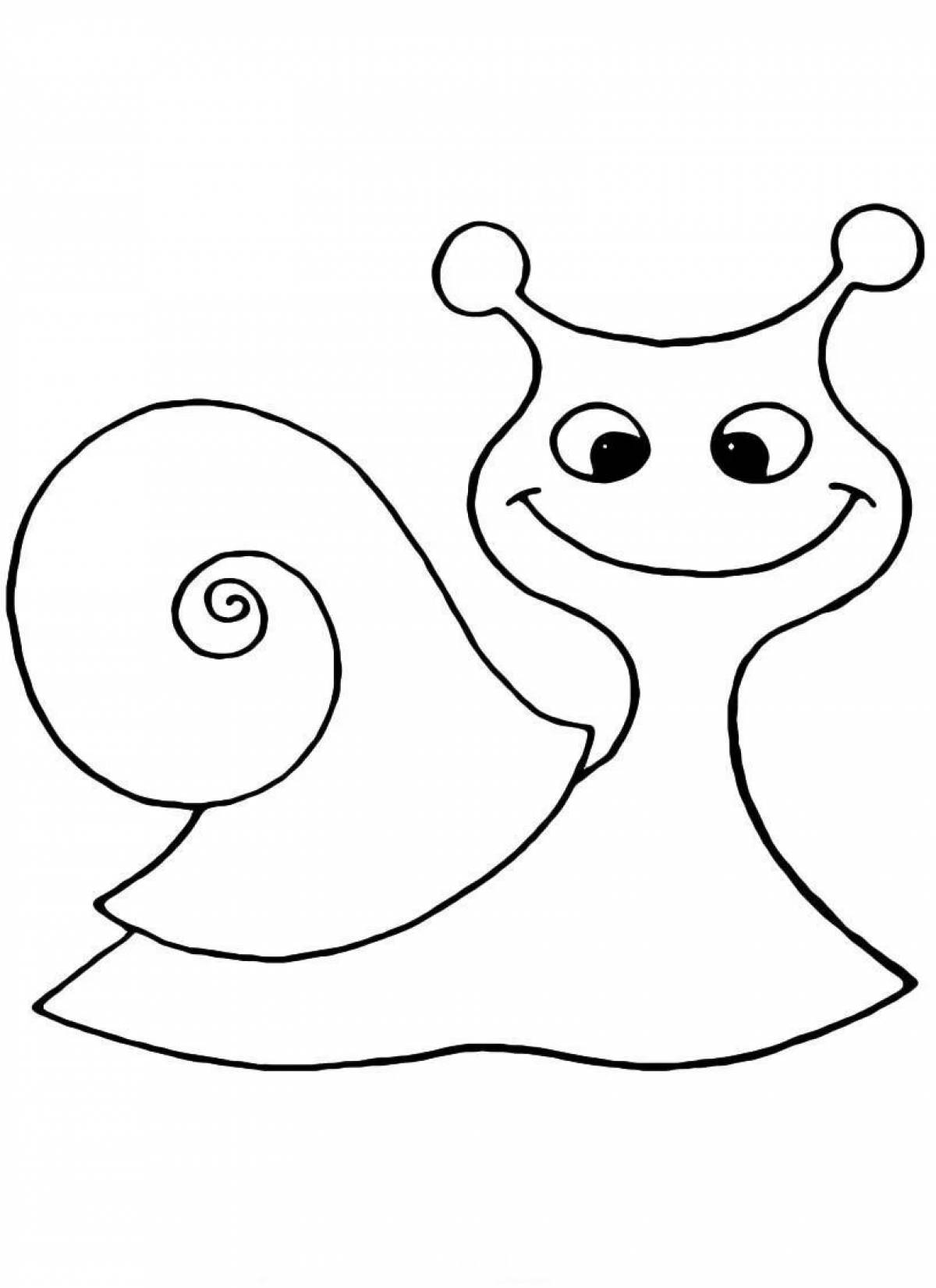 Colored glowing snail coloring book for children 3-4 years old