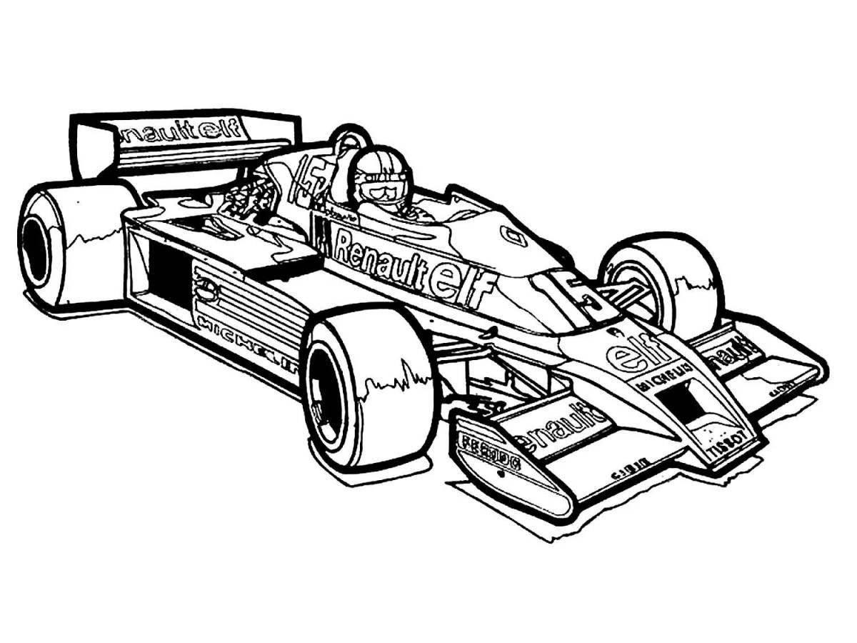 Bold racing car coloring book for 6-7 year olds